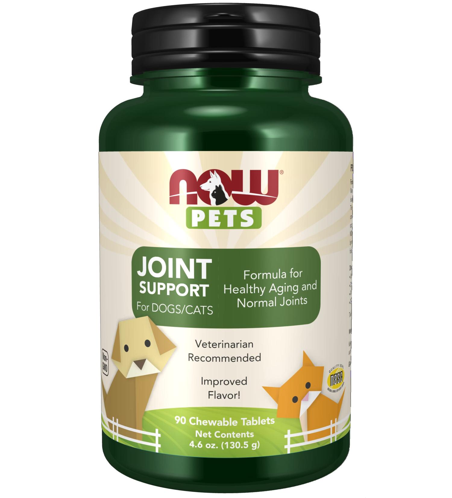 NOW Foods Joint Support for Dogs & Cats - 90 Chewable Tablets - Buy Online on GoSupps.com