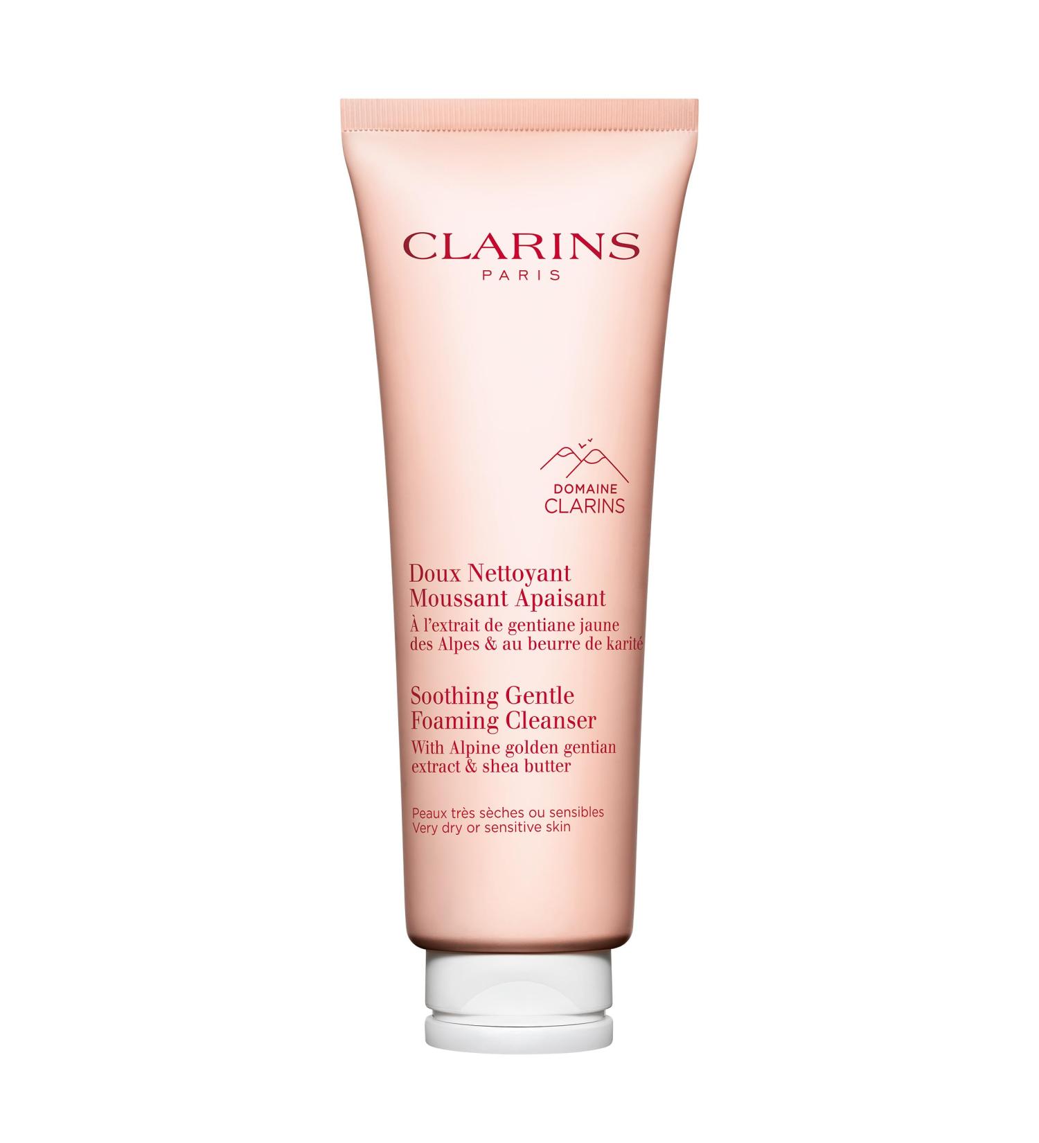 Clarins Soothing Gentle Foaming Face Cleanser - Soap-Free SLS-Free Nourishing Shea Butter | Ideal for Very Dry & Sensitive Skin | 4.2 oz - International Shipping Available - Buy Online on GoSupps.com