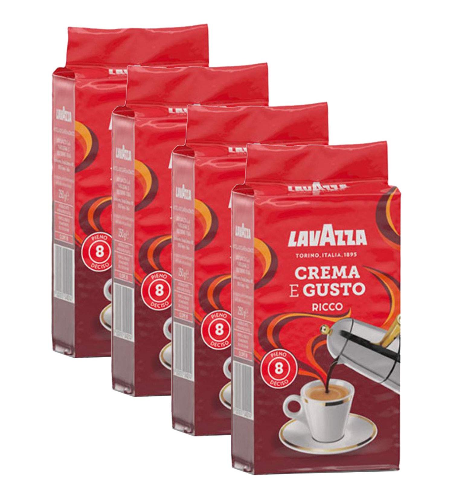  Lavazza Lavazza Caf Crema e Gusto Ricco caf en haricots moulus (4 x 250 g) - Buy Online on GoSupps.com