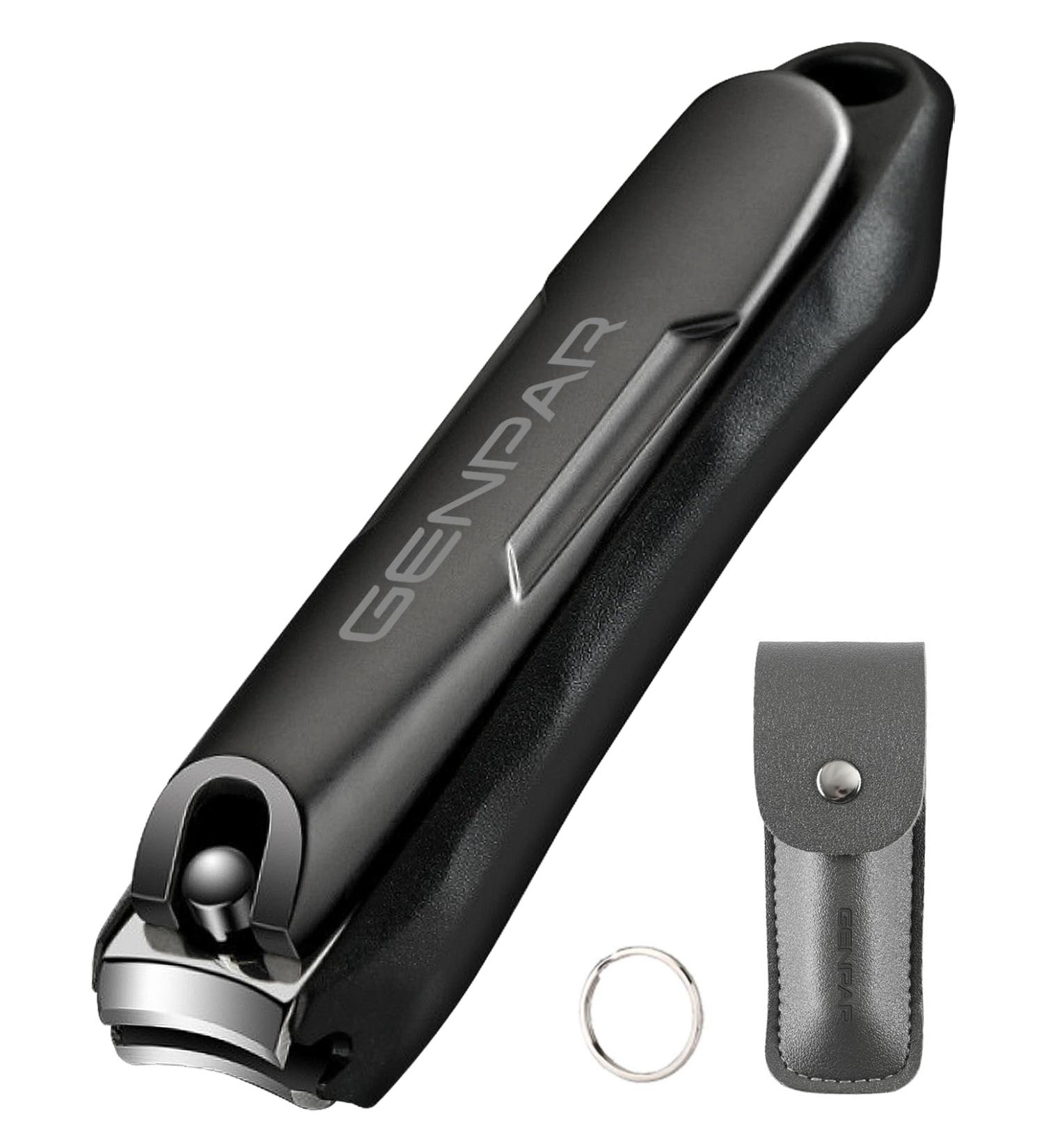 Nail Clippers with Catcher/Stainless Steel Heavy Duty Fingernail and Built-in Nail File for Men & Women/Ergonomic Handle with Wide Jaws for Thick Nails/includes Leather Storage Bag Key Ring.GENPAR - Buy Online on GoSupps.com