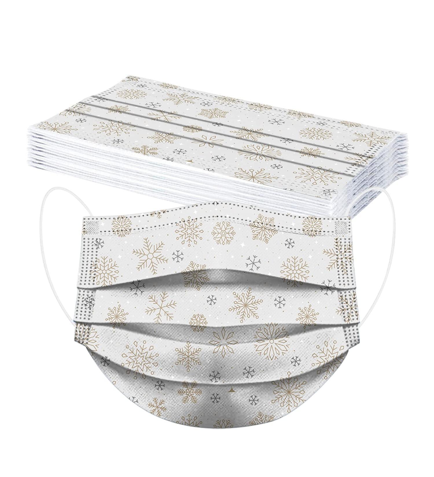 AMDOLE 10-Piece Disposable Christmas Masks for Adults - Breathable Colorful Patterns | 3-Layer Face Protection & Multifunctional Cloth Scarves - Buy Online on GoSupps.com