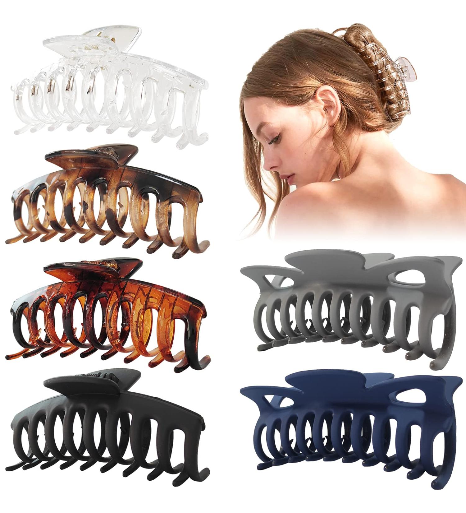 LILIEBE 4.8 Extra Large Claw Clips for Long Thick Hair - Strong Hold Banana Clips for Women & Girls - 6 PCS Jumbo Styling Accessories - Buy Online on GoSupps.com