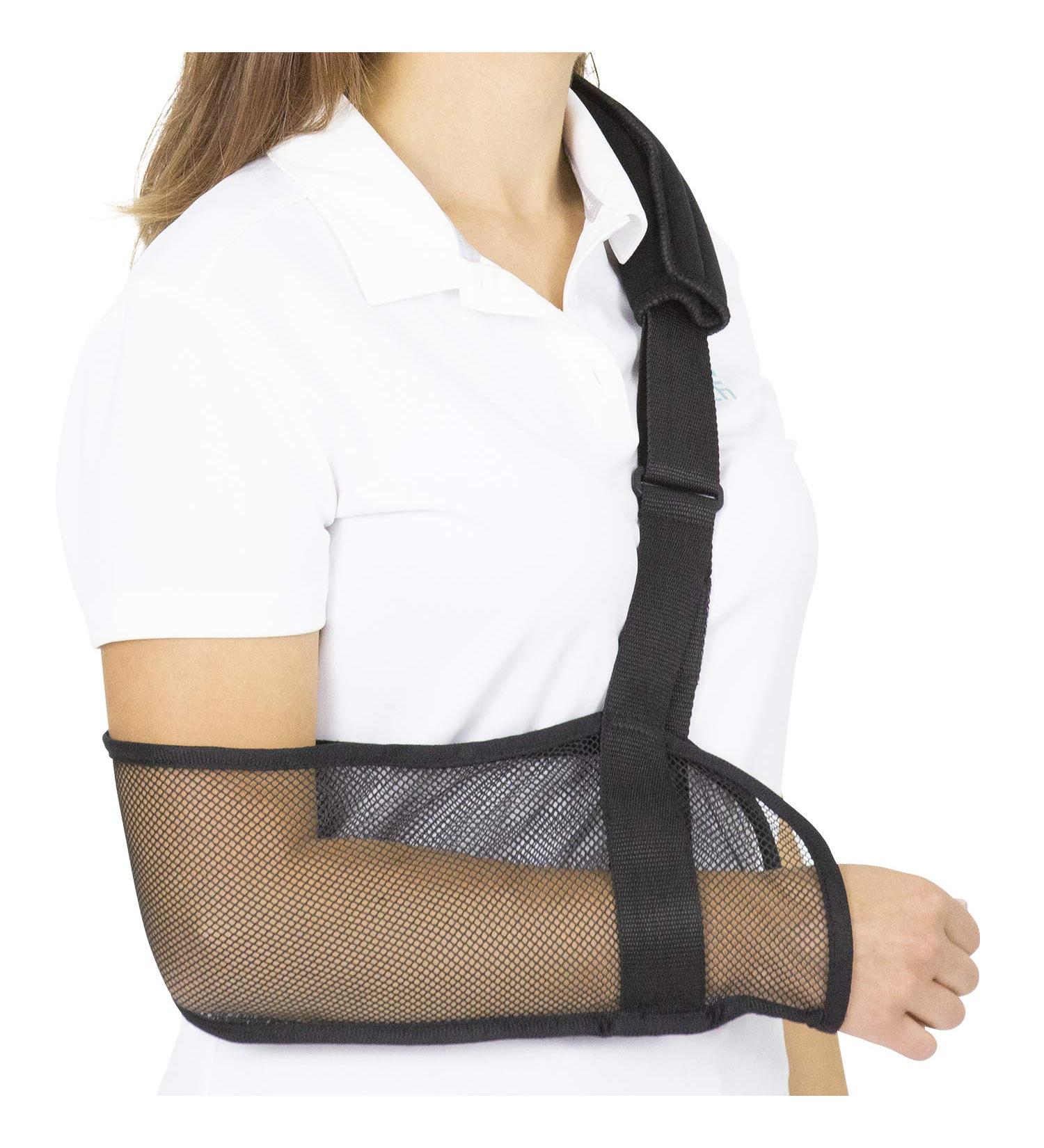 Vive Mesh Shoulder Sling - Arm Brace for Rotator Cuff Injury - Adjustable Immobilizer for Men and Women - Stabilizer for Elbow, Wrist, and Thumb - Black - Buy Online on GoSupps.com