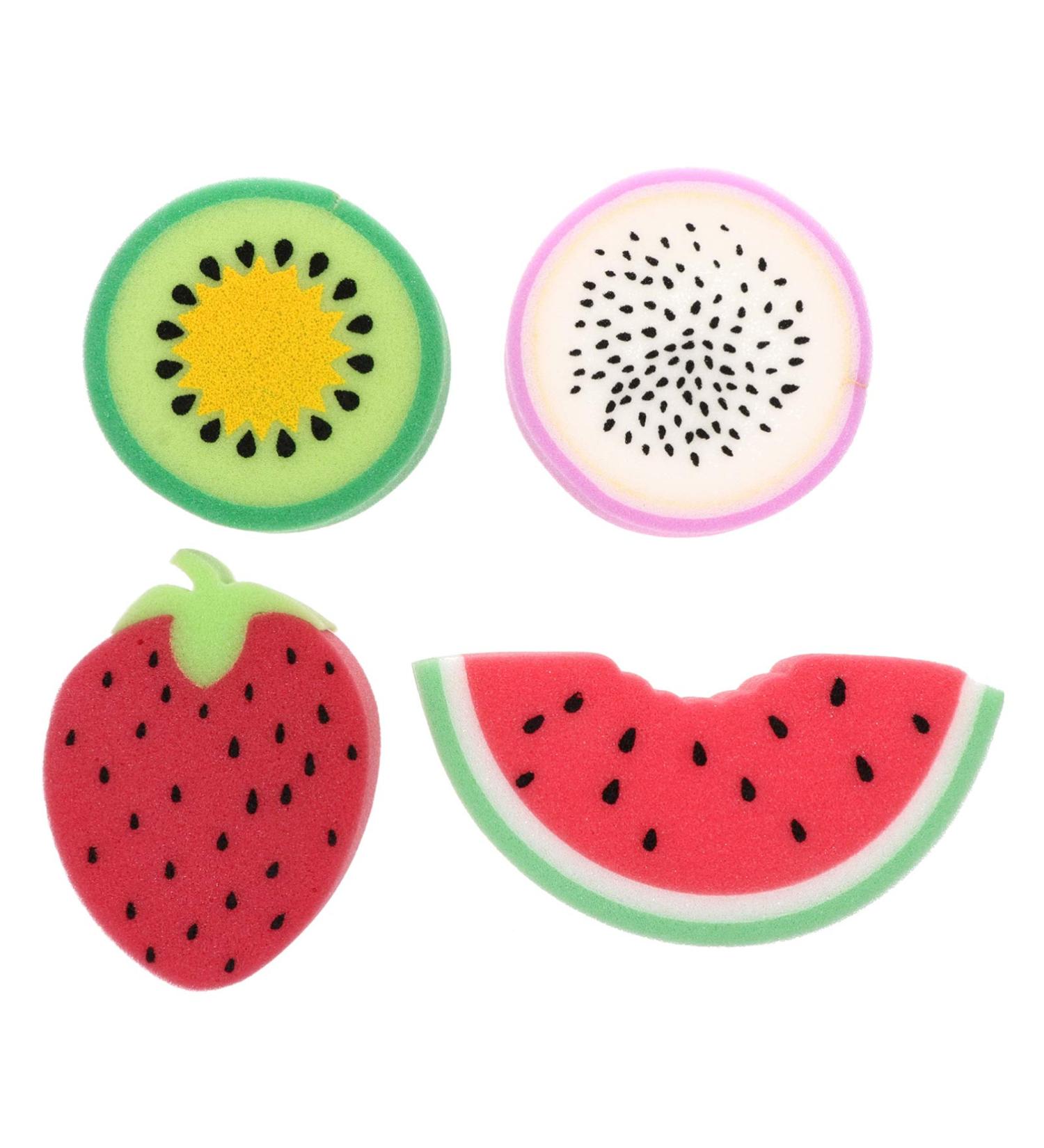 LALAFINA 4pc Fruit Bath Sponges - Kids Cute Body Scrubbers for Shower, Bathing Accessories - Buy Online on GoSupps.com