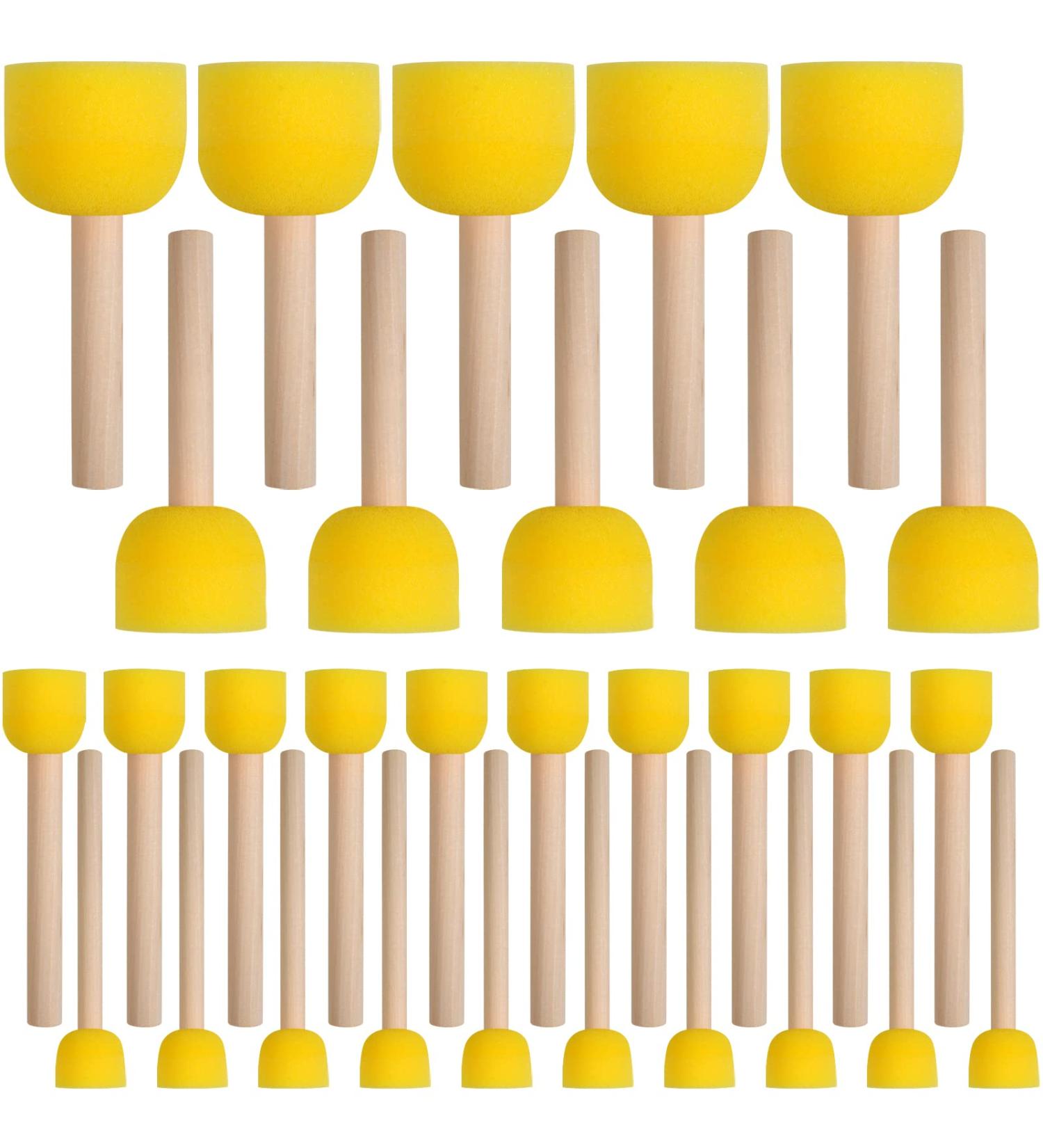 30 Pcs Round Sponge Brush Set for Acrylic Painting - Kids Arts and Crafts Tool (4 Sizes) - Buy Online on GoSupps.com
