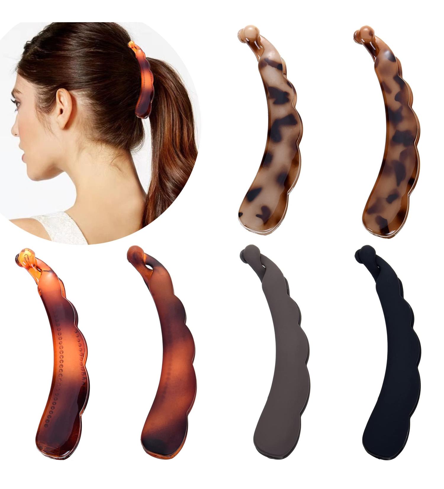 6 Large Colorful Banana Clips - Non-Slip Hair Holders for Thick Hair | Perfect Ponytail Accessory for Women & Girls - Buy Online on GoSupps.com