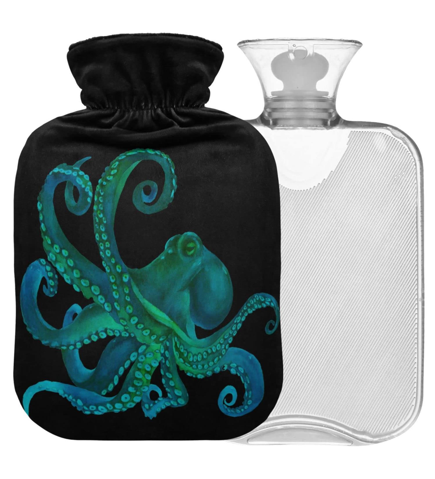 Naanle 2L Watercolor Hot Water Bottle with Cover - Large Transparent Design for Bed Hand & Feet Warmer Pain Relief & Heat Therapy - Buy Online on GoSupps.com