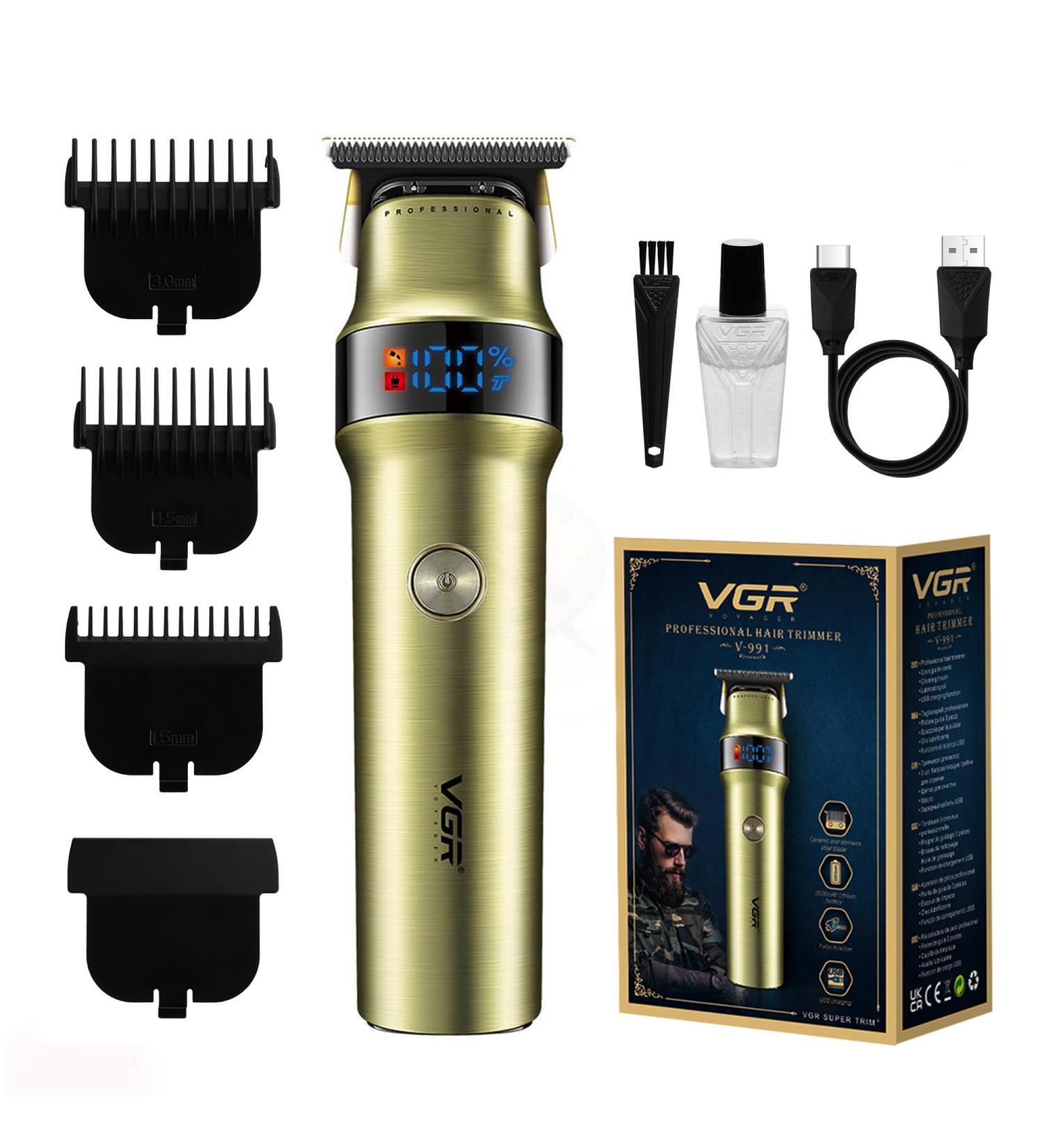 VGR Beard Hair Trimmer for Men - Face Grooming Kit with Ceramic Blades Edge Electric - USB-C Rechargeable - 400 Min Battery - Cordless Clippers for Bald Head Haircut Stubble Sideburn Moustache - Buy Online on GoSupps.com