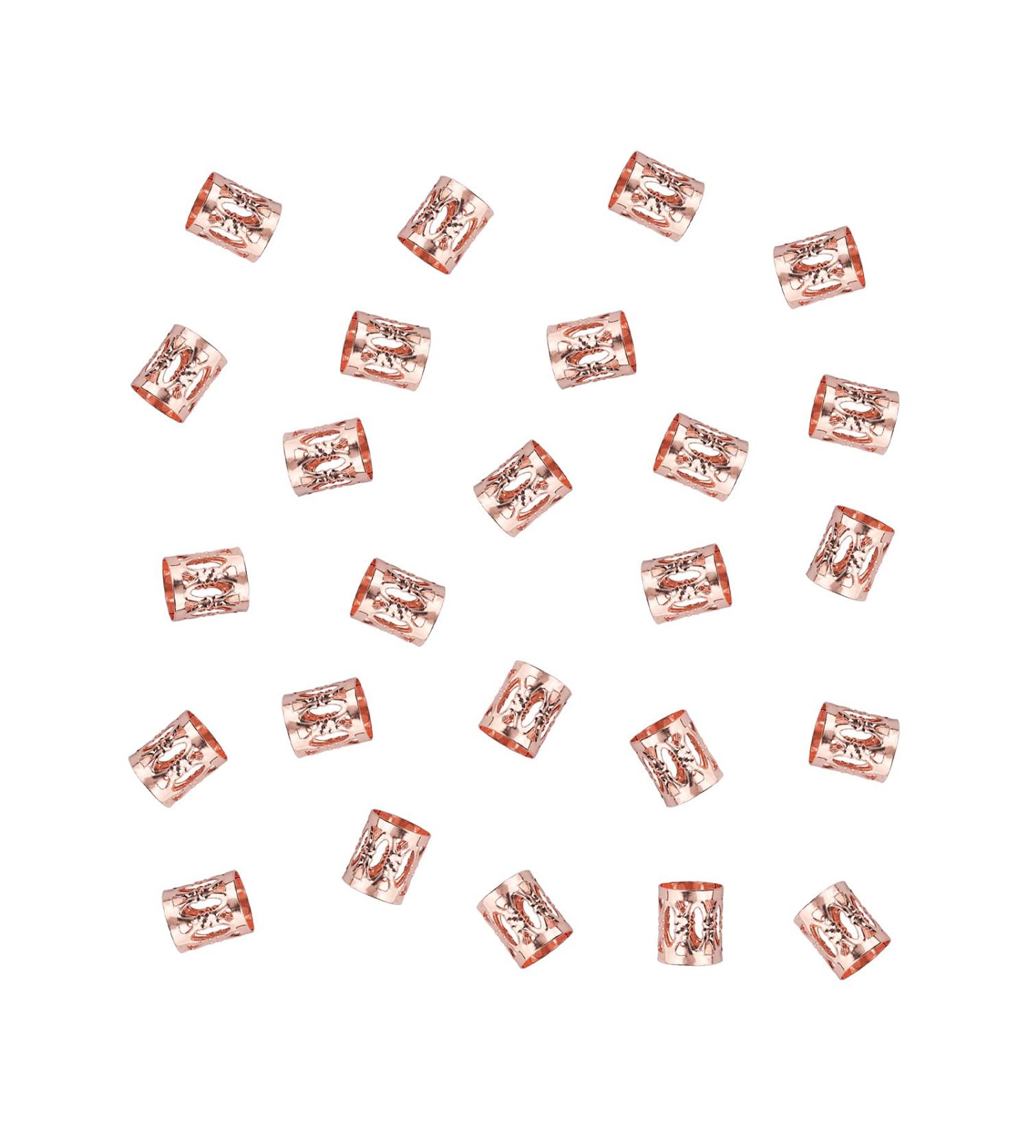 Rose Gold Loc Jewelry Set - 25Pcs Hair Accessories for Women with Metal Clips - Style 16 - Buy Online on GoSupps.com