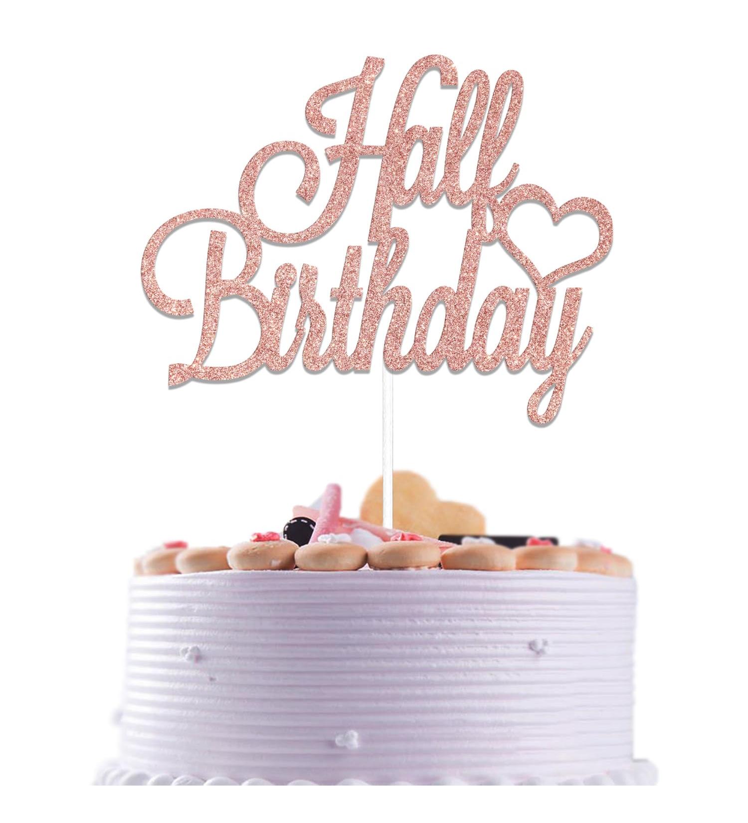 Half Birthday Cake Topper 1/2 Birthday Cake Topper Decorations 6 Months Birthday Decorations 6 Month Birthday Baby Shower Cake Topper Happy Half Birthday Decorations Rose Gold Glitter - Buy Online on GoSupps.com