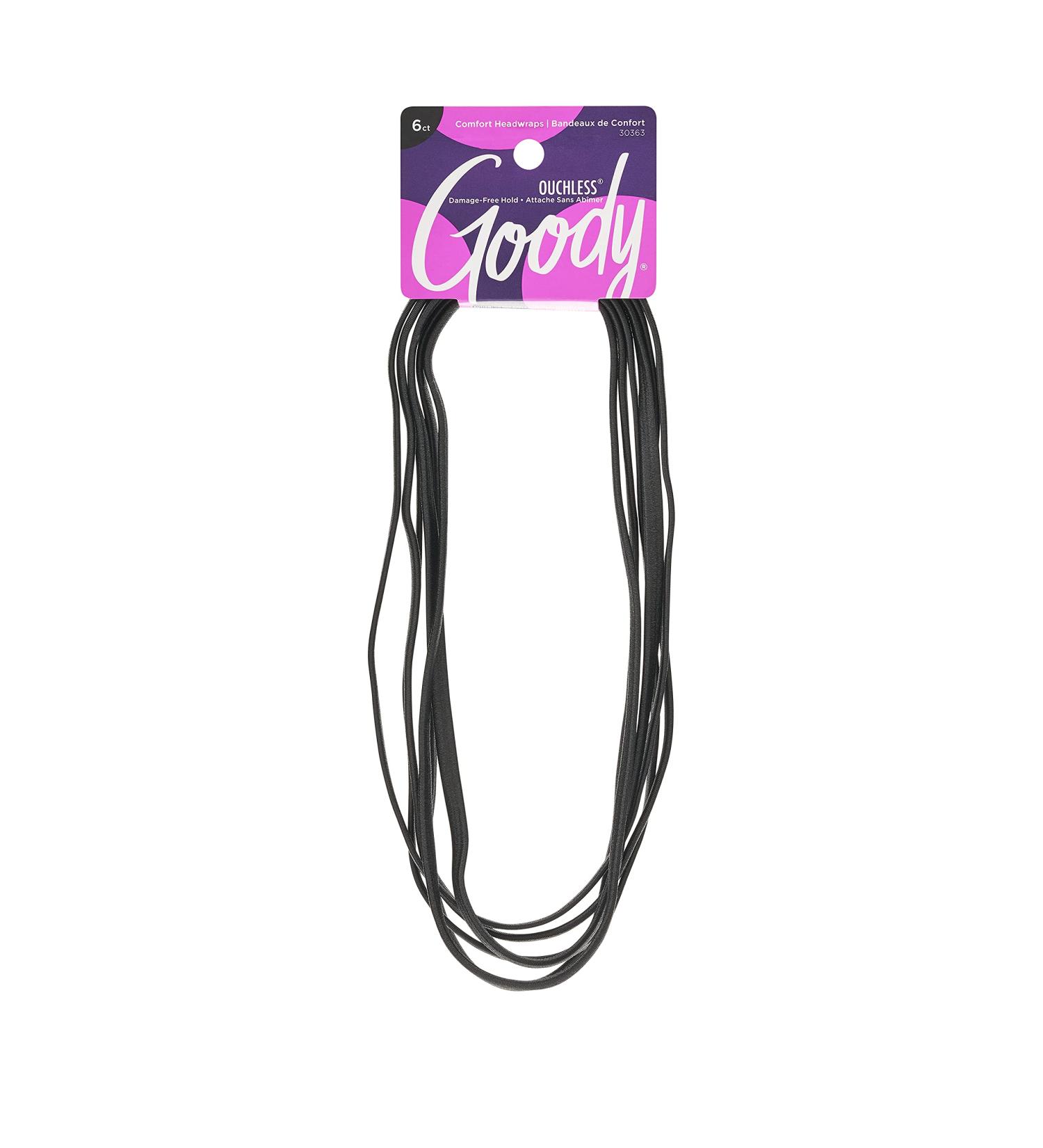 GOODY Women's Ouchless Thin Black Headwrap 6 Count - Buy Online on GoSupps.com