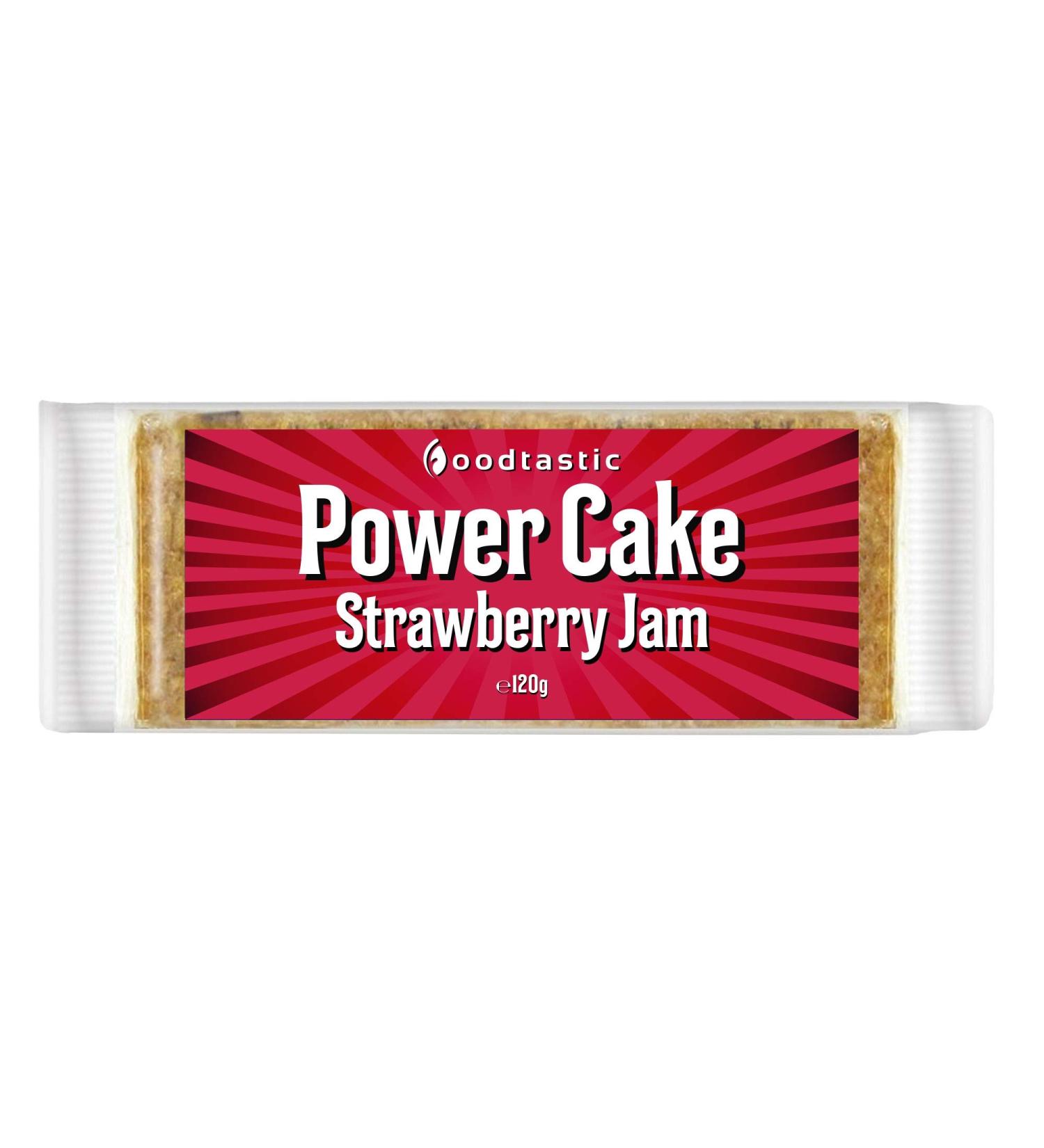 FoodTastic Power Cake (10 x 120g) |Delicious juicy oat bar |Handmade flapjack energy seals made of oatmeal (Strawberry Jam)
