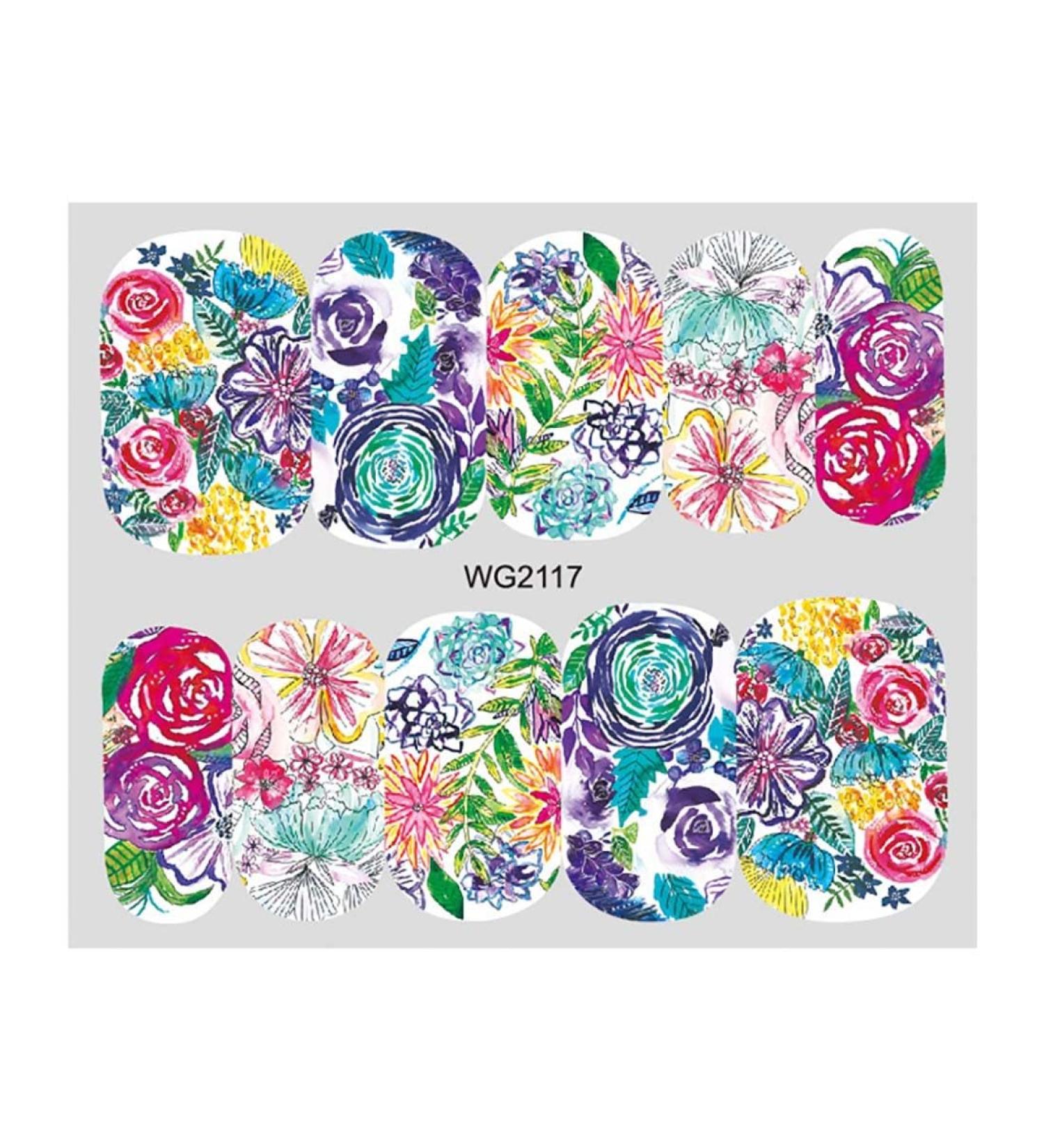 Decoration Summer Butterfly-shape Leaf Sliders Leaves Nail Sticker Rose Transfer Decal Flower Nail Water Stickers(WG2117) - Buy Online on GoSupps.com