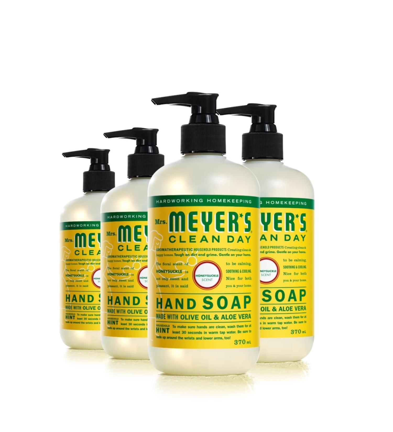 Mrs. Meyer's Hand Soap Made with Essential Oils Biodegradable Formula Honeysuckle 370 mL 4 Pack - Buy Online on GoSupps.com