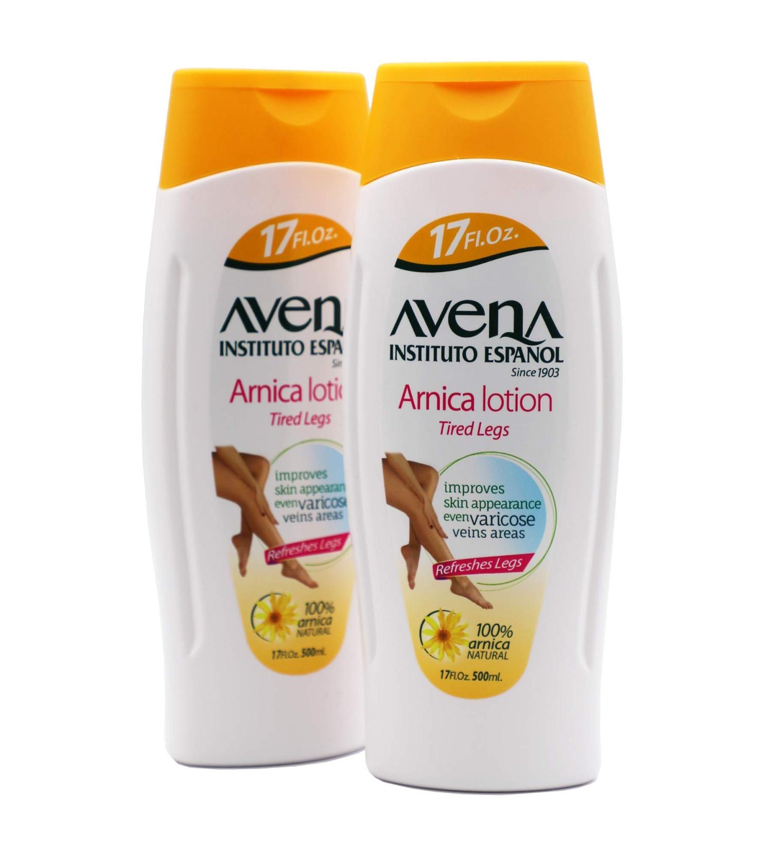 Avena Instituto Espa ol Arnica Lotion for Tired Legs - 2-Pack of 17 FL Oz - Improves Skin Appearance and Refreshes, Ideal for Varicose Veins Areas - Buy Online on GoSupps.com