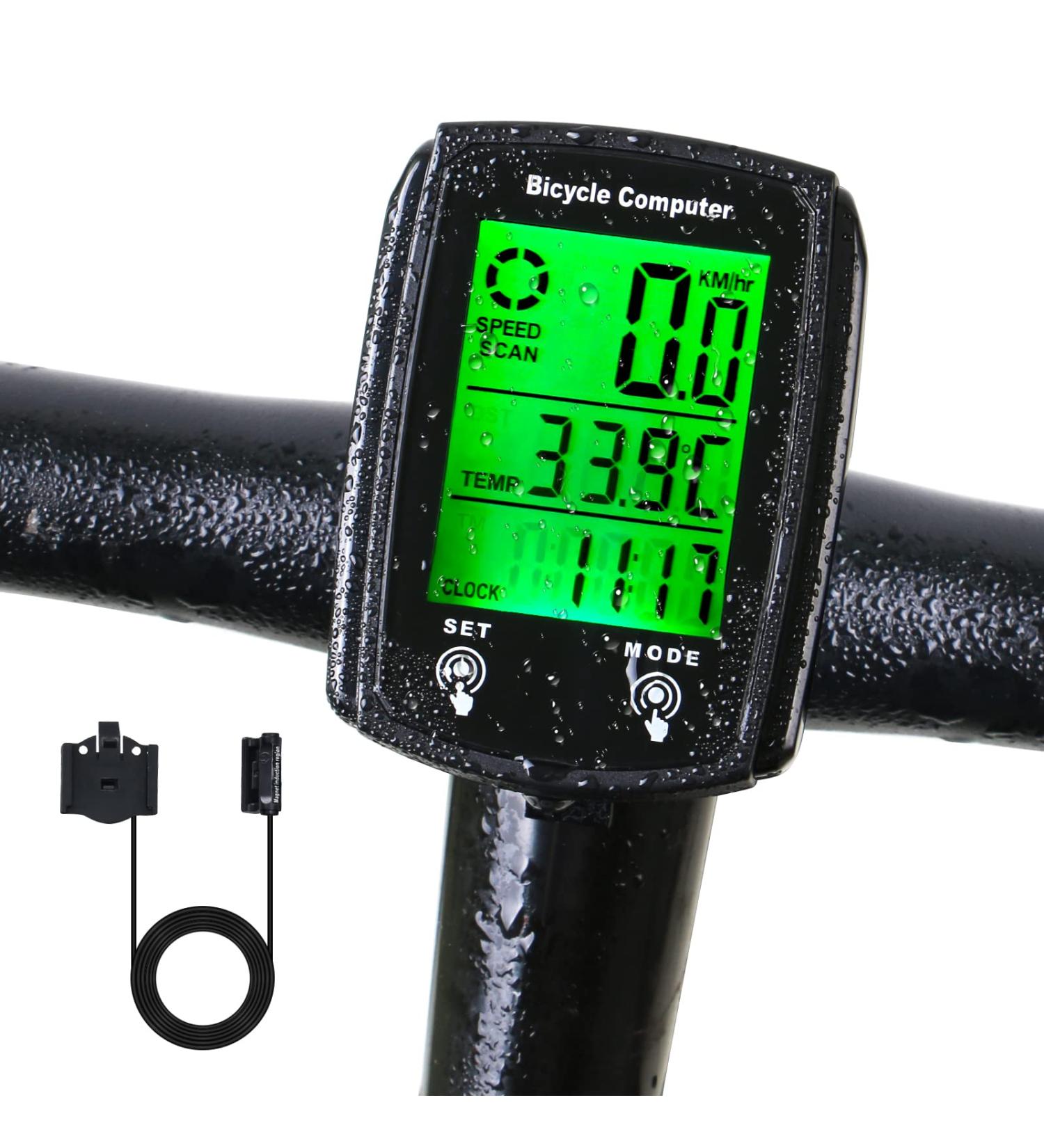 Wired Bike Computer Speedometer - Digital LCD Display MPH KM/H Odometer | Waterproof Cycling Computer - Buy Online on GoSupps.com