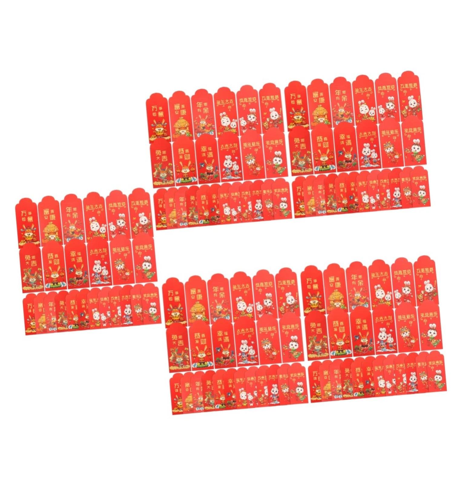 ABOOFAN 120 Pcs 2023 Year of The Rabbit Red Packets Zodiac Rabbit Red Envelopes Chinese New Year Hong Bao Chinese Hongbao Kid Wallet Festival Red Envelopes Alien Child Wedding Paper - Buy Online on GoSupps.com