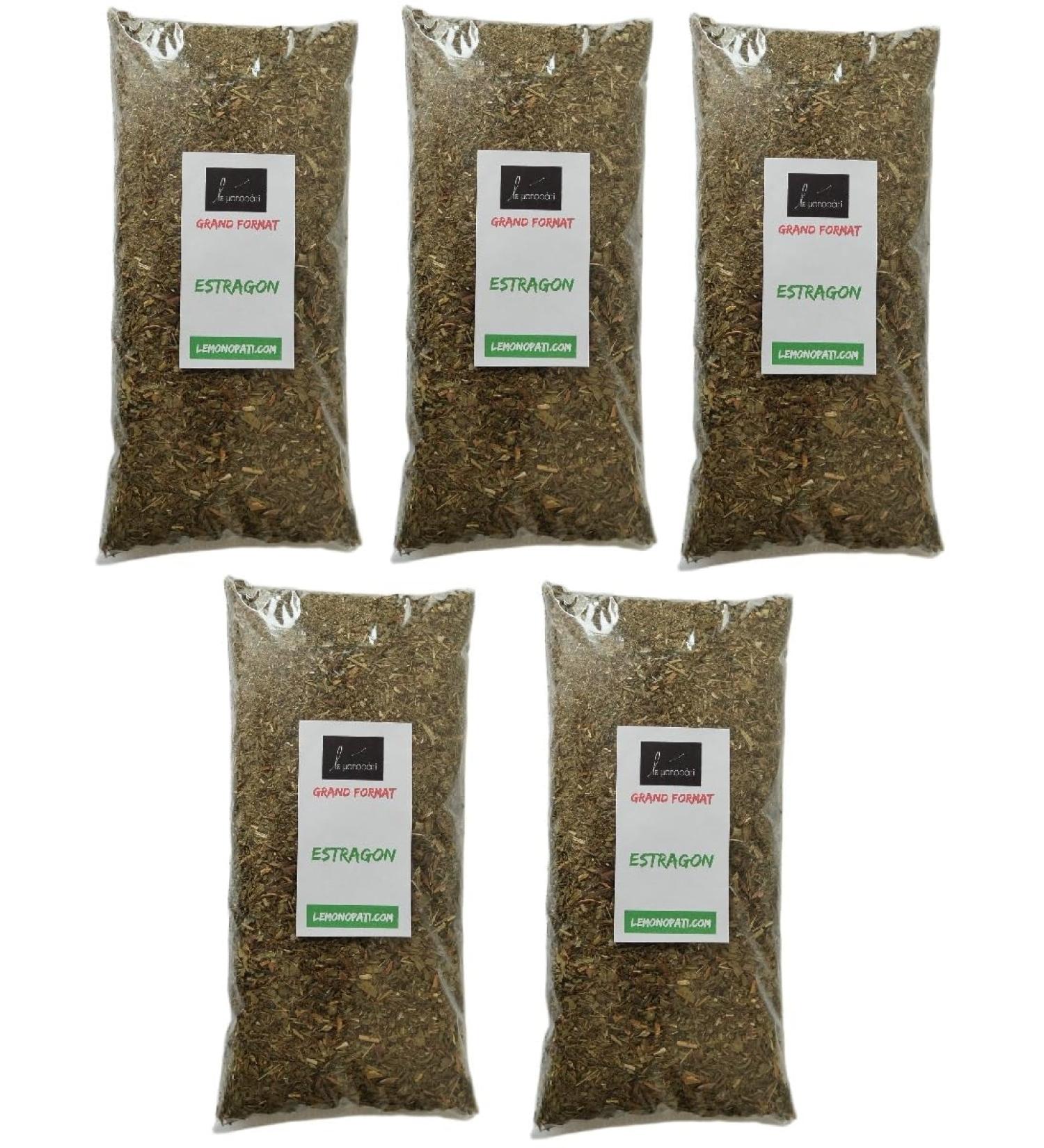  LE MONOPATI Dried Tarragon 375g (5x75g) Le Monopati Large Format | 100% Natural Aromatic Herb Intense & Fresh Flavour for Mediterranean Cuisine Meat and Sauces - Buy Online on GoSupps.com