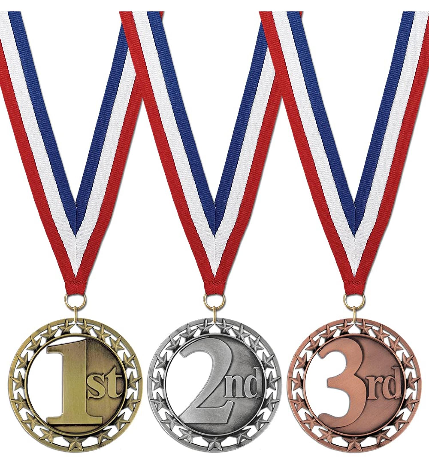 Hodges Award Medals- Gold Silver Bronze with Neck Ribbons- 1st 2nd 3rd Awards - Buy Online on GoSupps.com