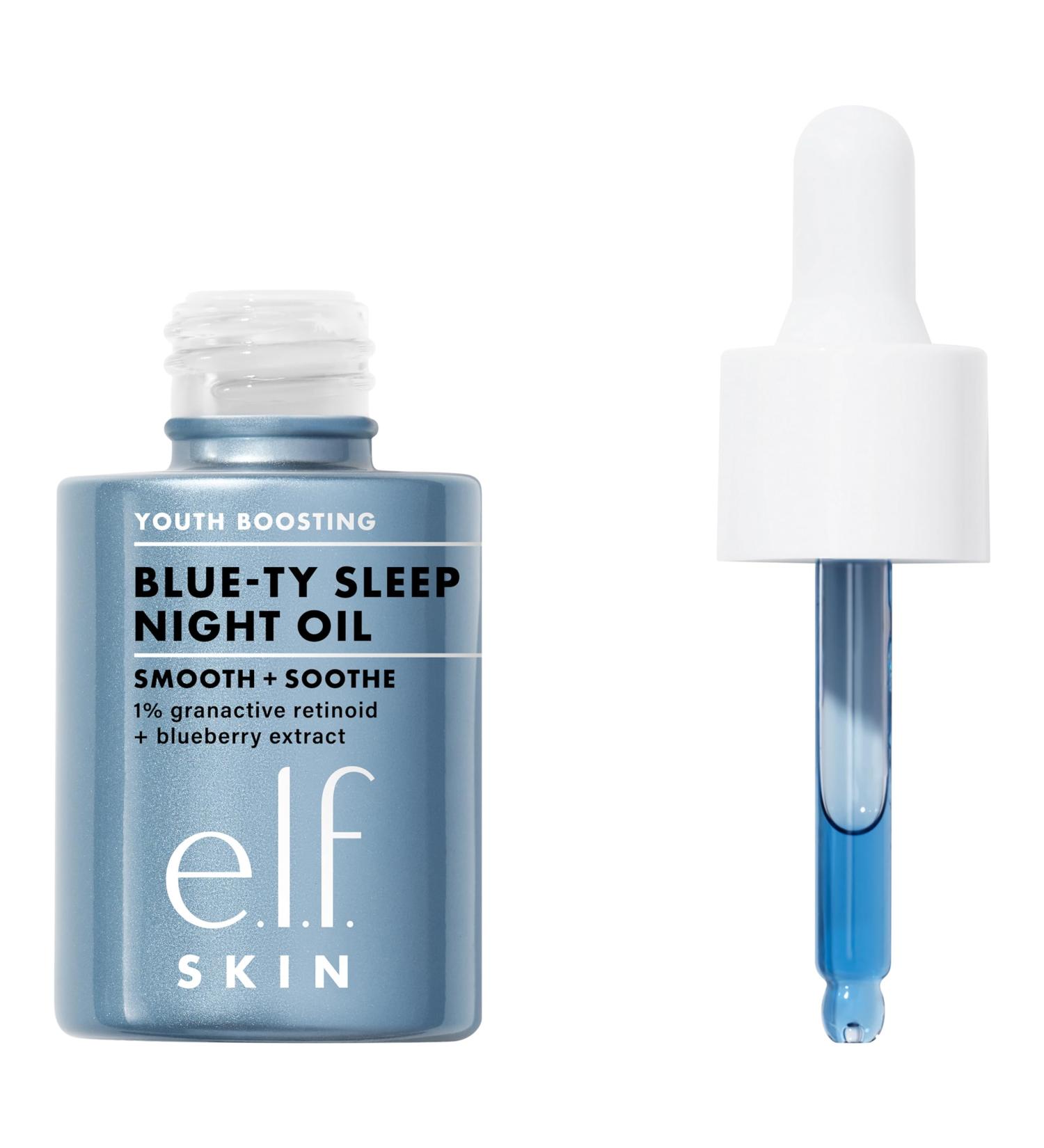 e.l.f. SKIN Youth Boosting Blue-ty Sleep Night Oil Gentle Overnight Face Oil Nourish Skin Lightweight Formula Vegan & Cruelty-Free - Buy Online on GoSupps.com