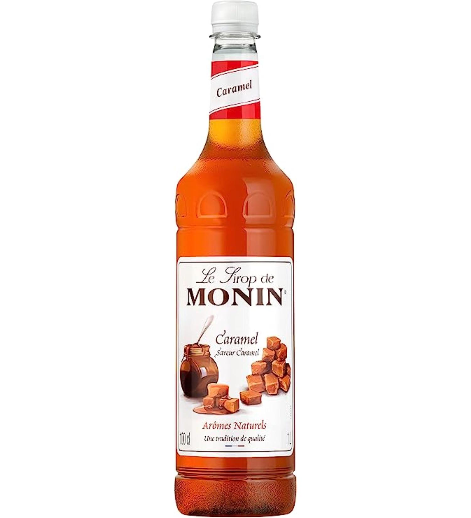 MONIN Premium Caramel Syrup 1L with FREE Cocktail Recipe Card - Buy Online on GoSupps.com