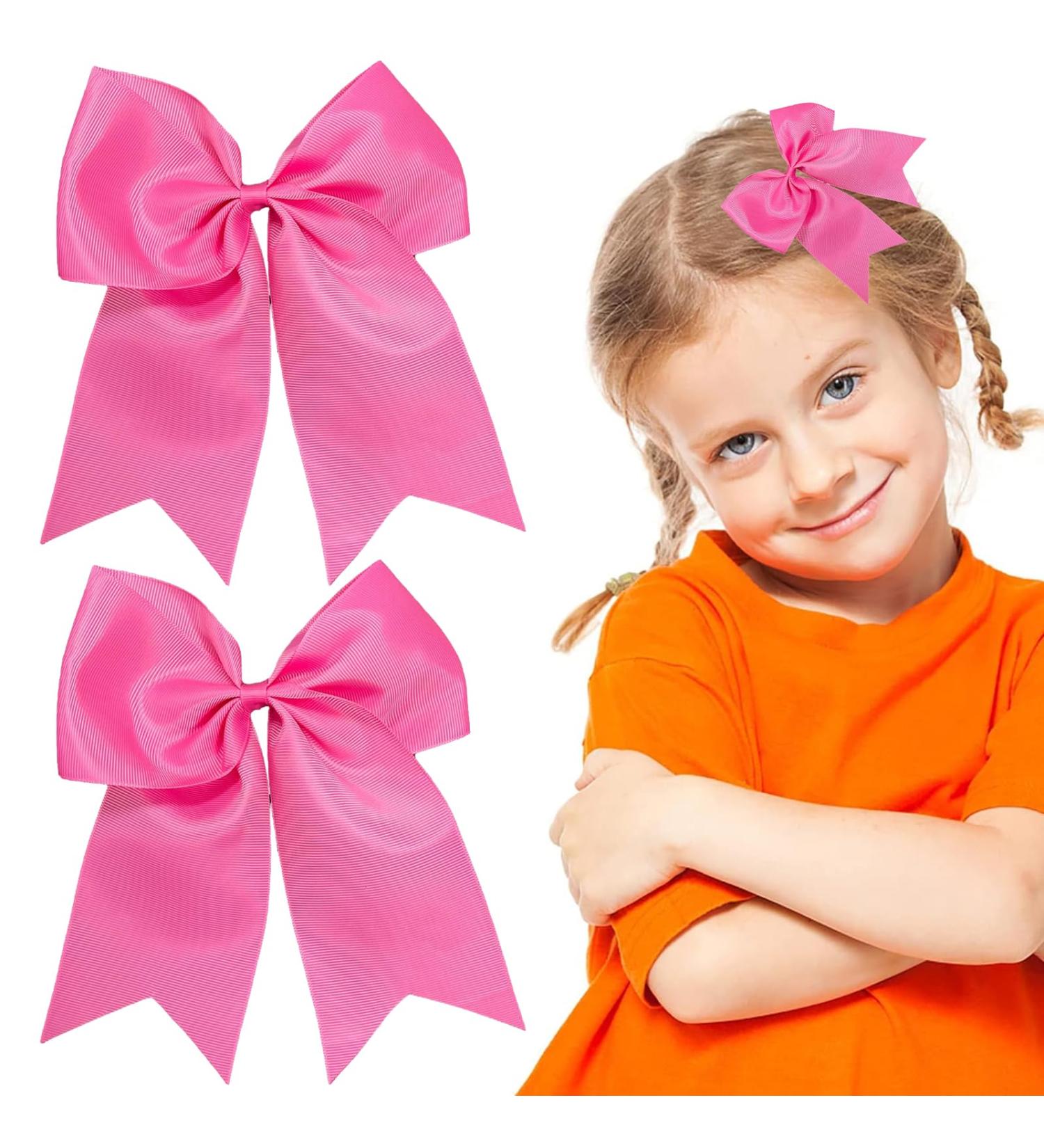 2 Pieces Pink hair bow clip 8 Inch Pink bow hair clip Pink Pink Color Large Bowknot Hairpin Hair Clip Ponytail Holder Big Ponytail Holder Cheerleading Hairpin Christmas Valentine's Day - Buy Online on GoSupps.com