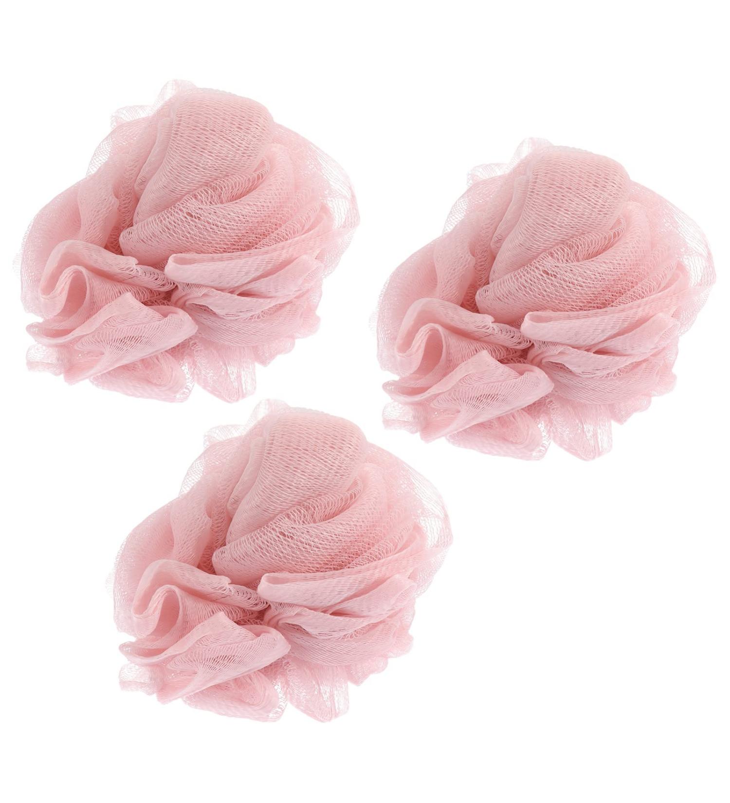 Exceart Pink Bathroom Balls for Children - 3-Piece Body Washing Set Gentle Skin Scrubbers & Cleaning Linen Tools - Buy Online on GoSupps.com
