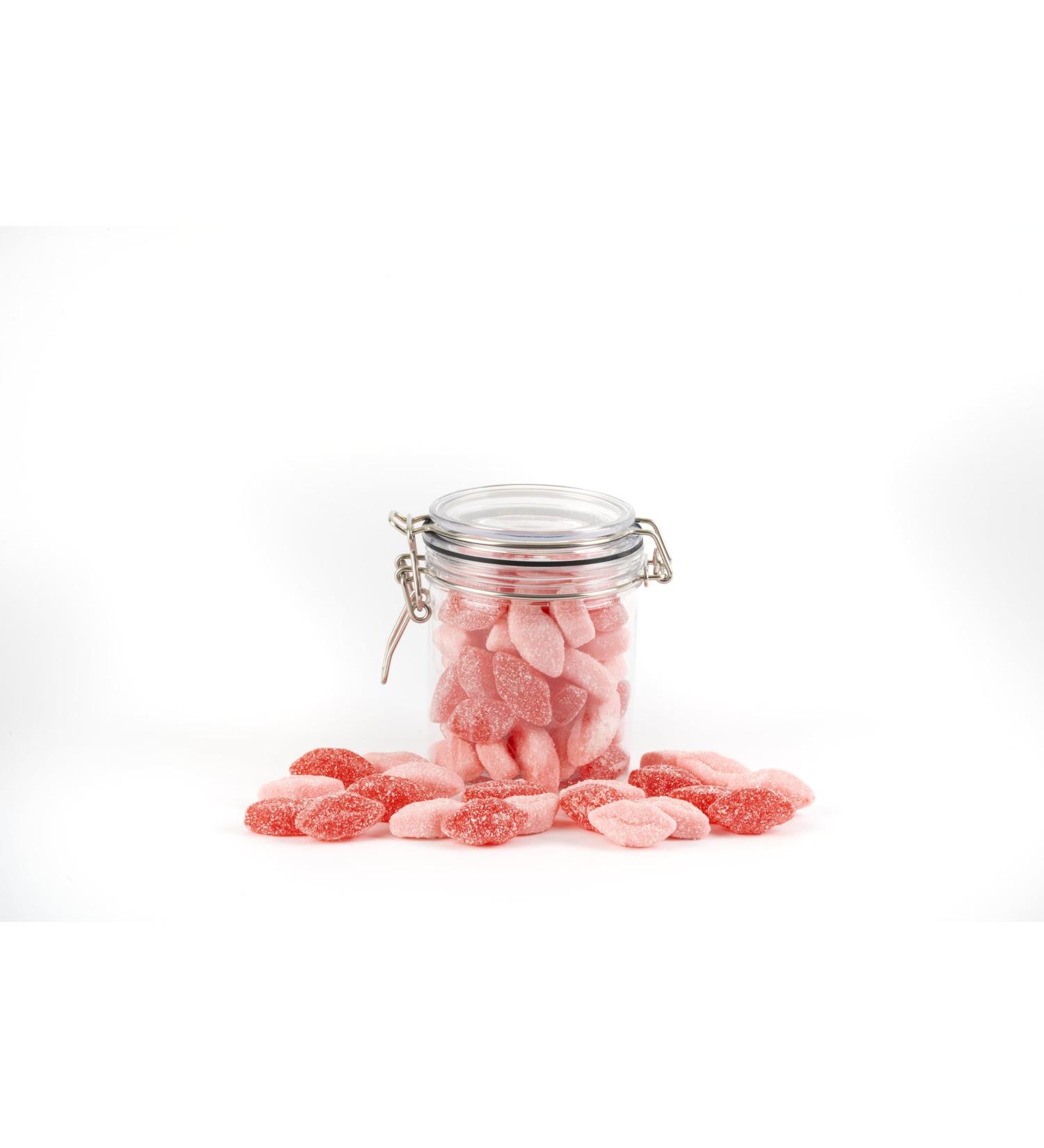 Love Is Sweet Candy Gift Jar For Valentines Day Anniversary & Mothers Day - Exclusive To Burmont's (Candy Lips)