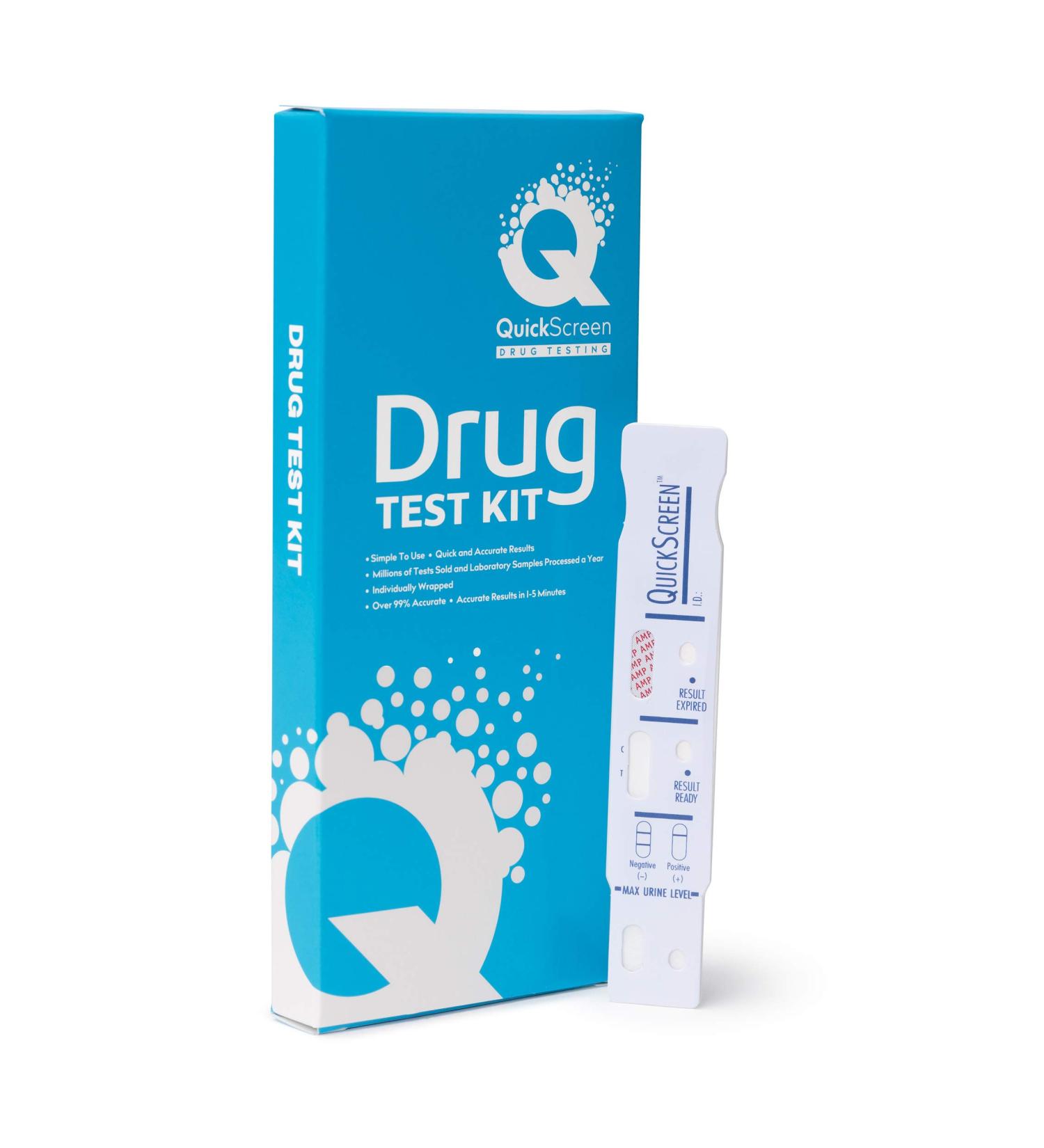 QuickScreen Single Panel Amphetamine Drug Test (5 Pack) - Fast & Reliable Results - Buy Online on GoSupps.com