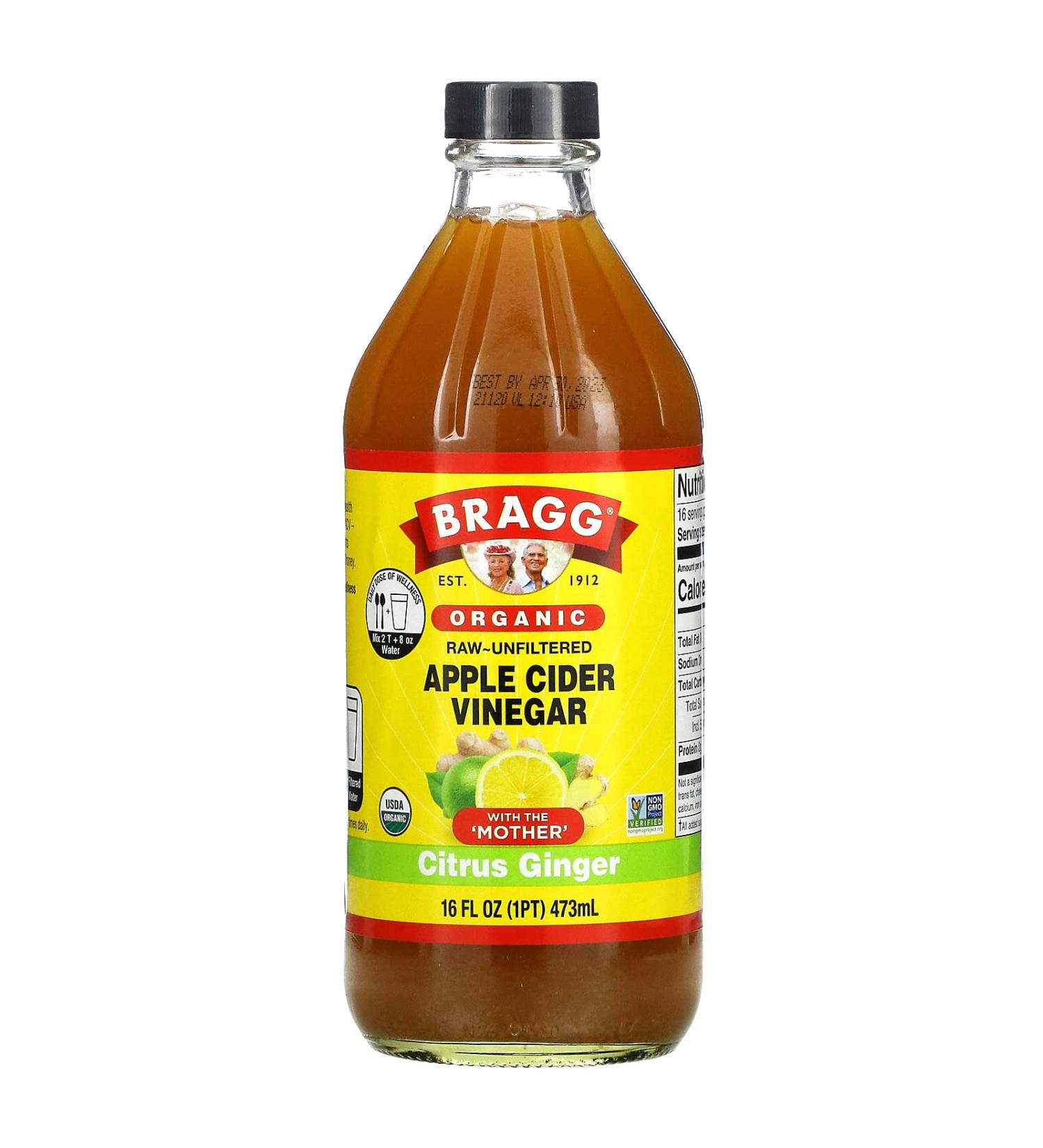 Bragg Organic Apple Cider Vinegar Citrus Ginger 16 fl oz (473 ml)