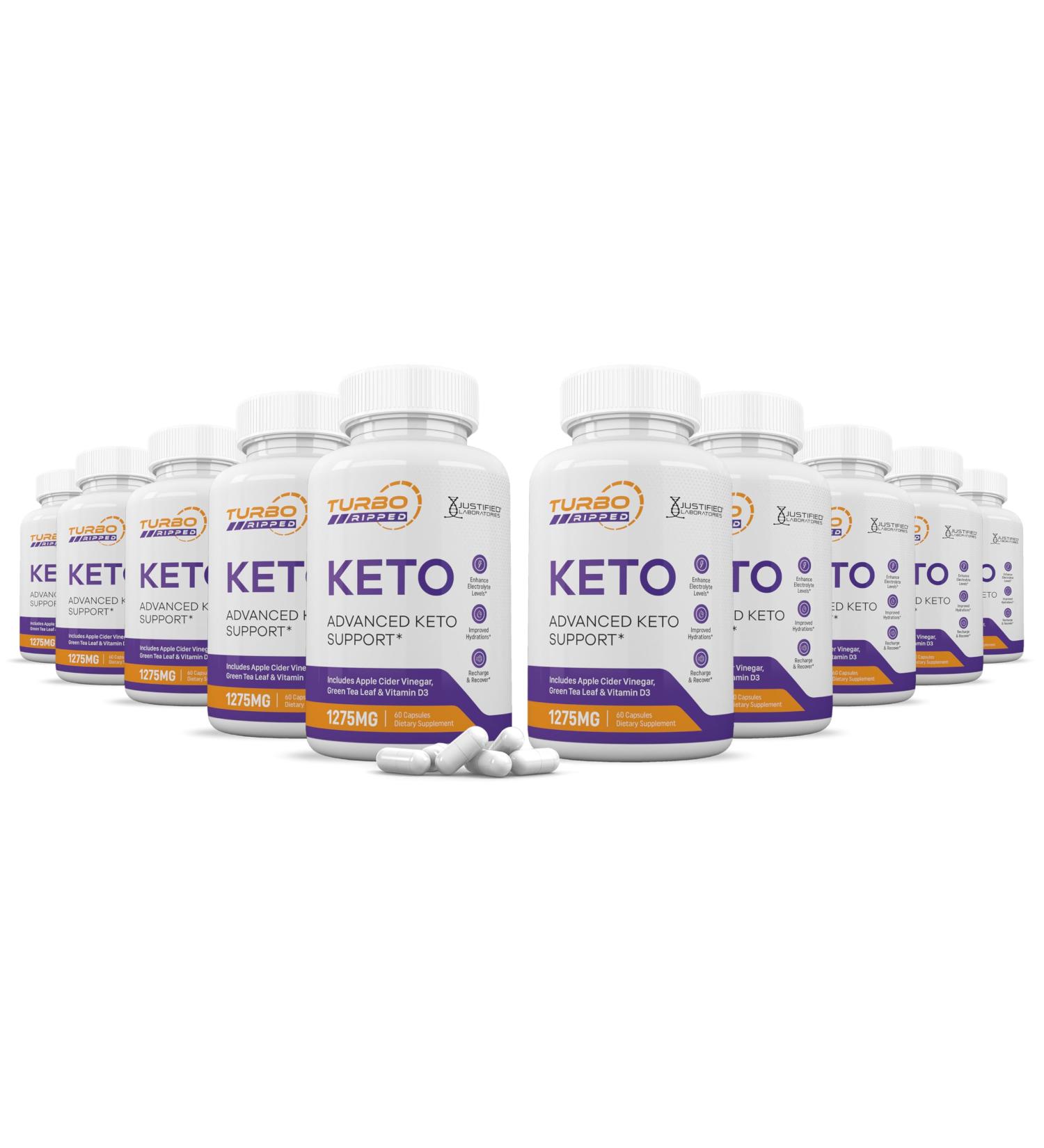 (10 Pack) Turbo Ripped Keto ACV Pills 1275MG Keto Support Blend Capsule Alternative to Keto ACV Gummies Formulated with Apple Cider Vinegar Extra Virgin Olive Oil Powder Green Tea Leaf 600 Capsules - Buy Online on GoSupps.com