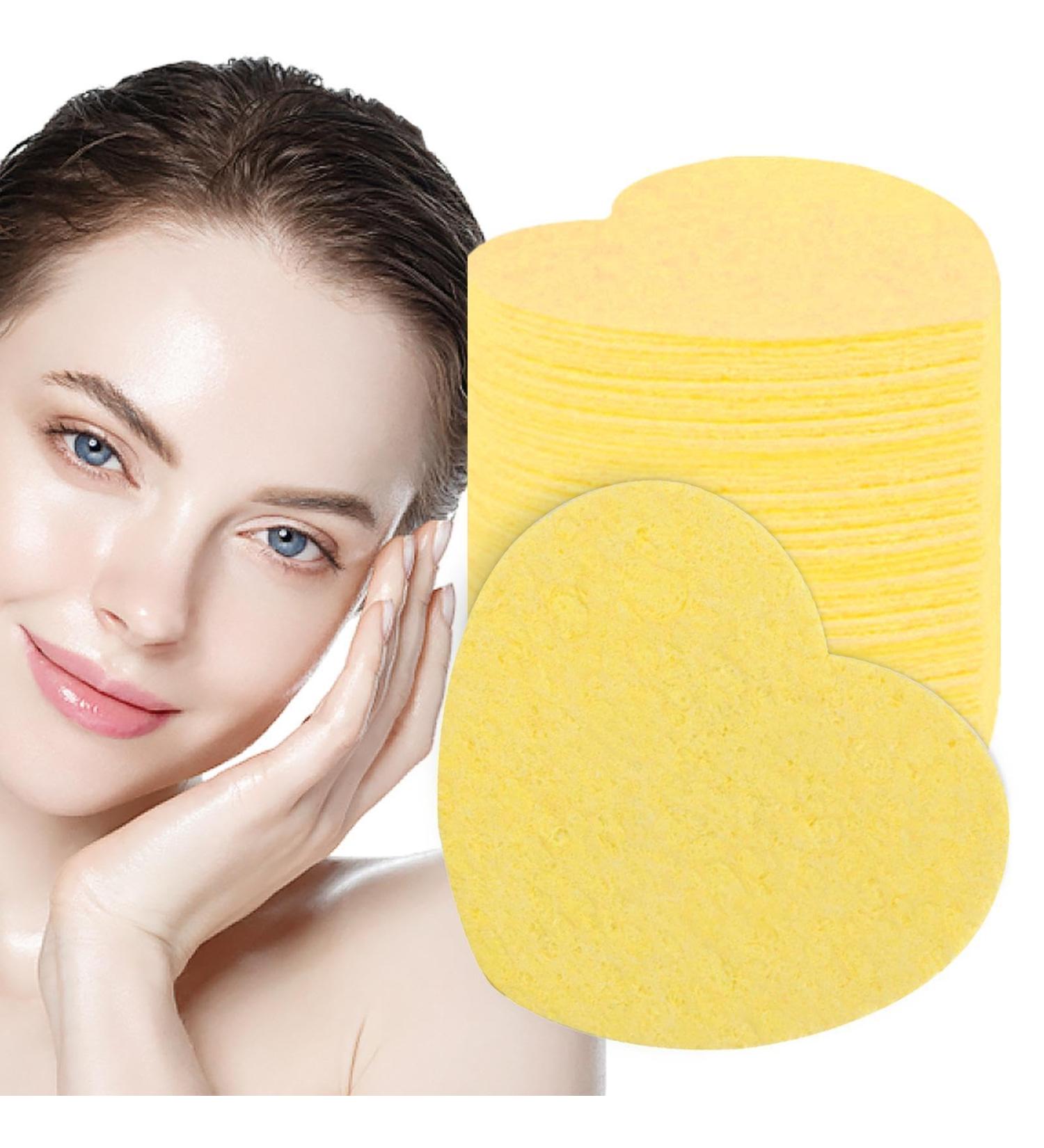 TROONZ Compressed Facial Sponges - Heart Shape Compressed Sponges for Facial Cleansing Face Scrub Sponge for Facial Cleansing Exfoliate Masque Makeup Removal Purple - Buy Online on GoSupps.com