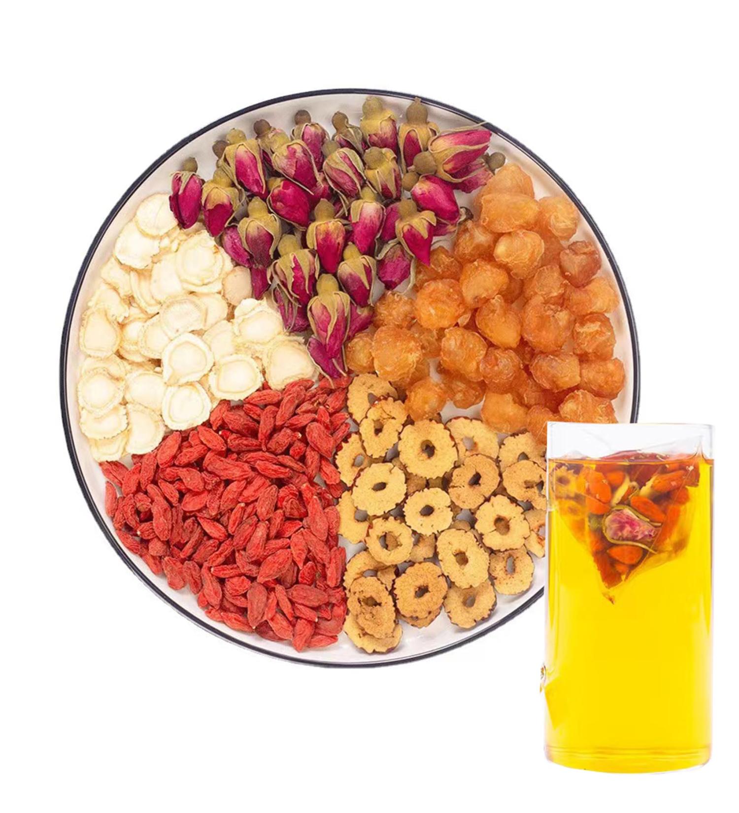 Rose Ginseng Tea Bags 10gX30 Tea Bags 300g Red Dates Goji Berries Longan Combination Of Floral Tea - Buy Online on GoSupps.com