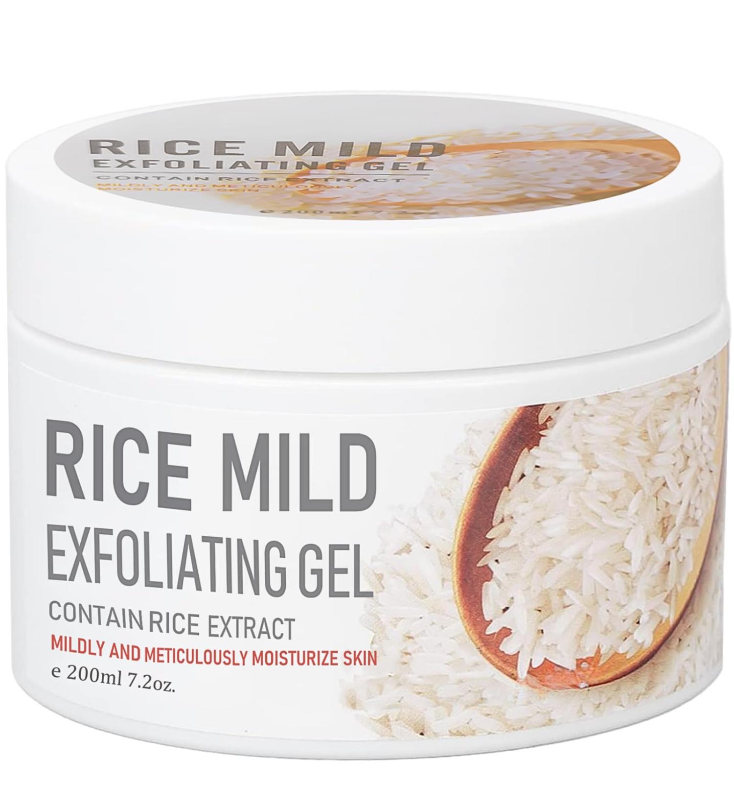 Rice Exfoliator Gel Mild Rice Face Scrub Large Capacity Body Scrub Improve Back Acne Soft Skin&Remove Dead Skin Deep Cleansing Hydrating Scrub Gel Body Exfoliator For Face&Hand Foot & Back 200ml - Buy Online on GoSupps.com