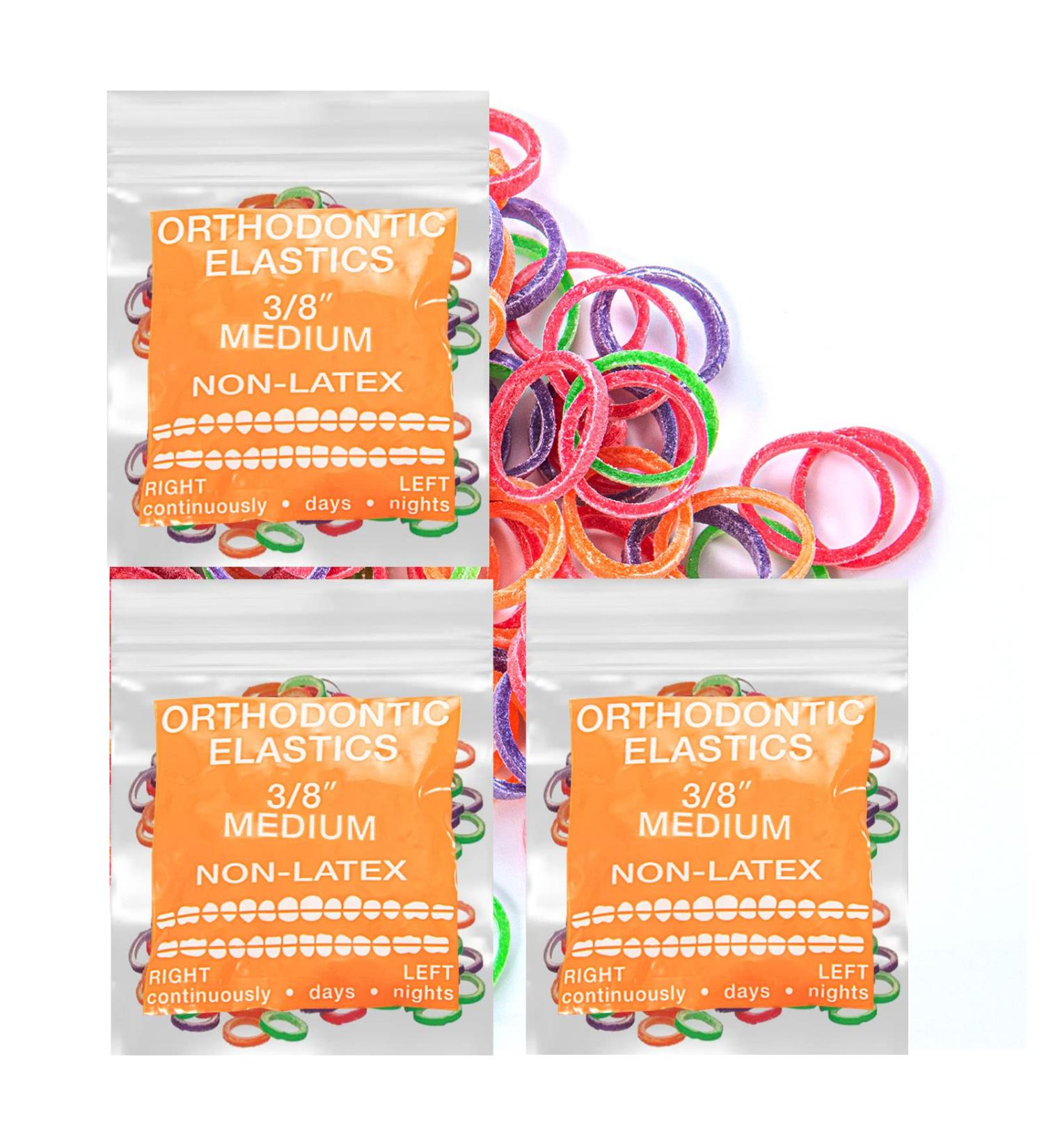 Neon Non-Latex Orthodontic Elastics 300 Count 3/8 inch Medium 4.5oz - Made in US - Buy Online on GoSupps.com