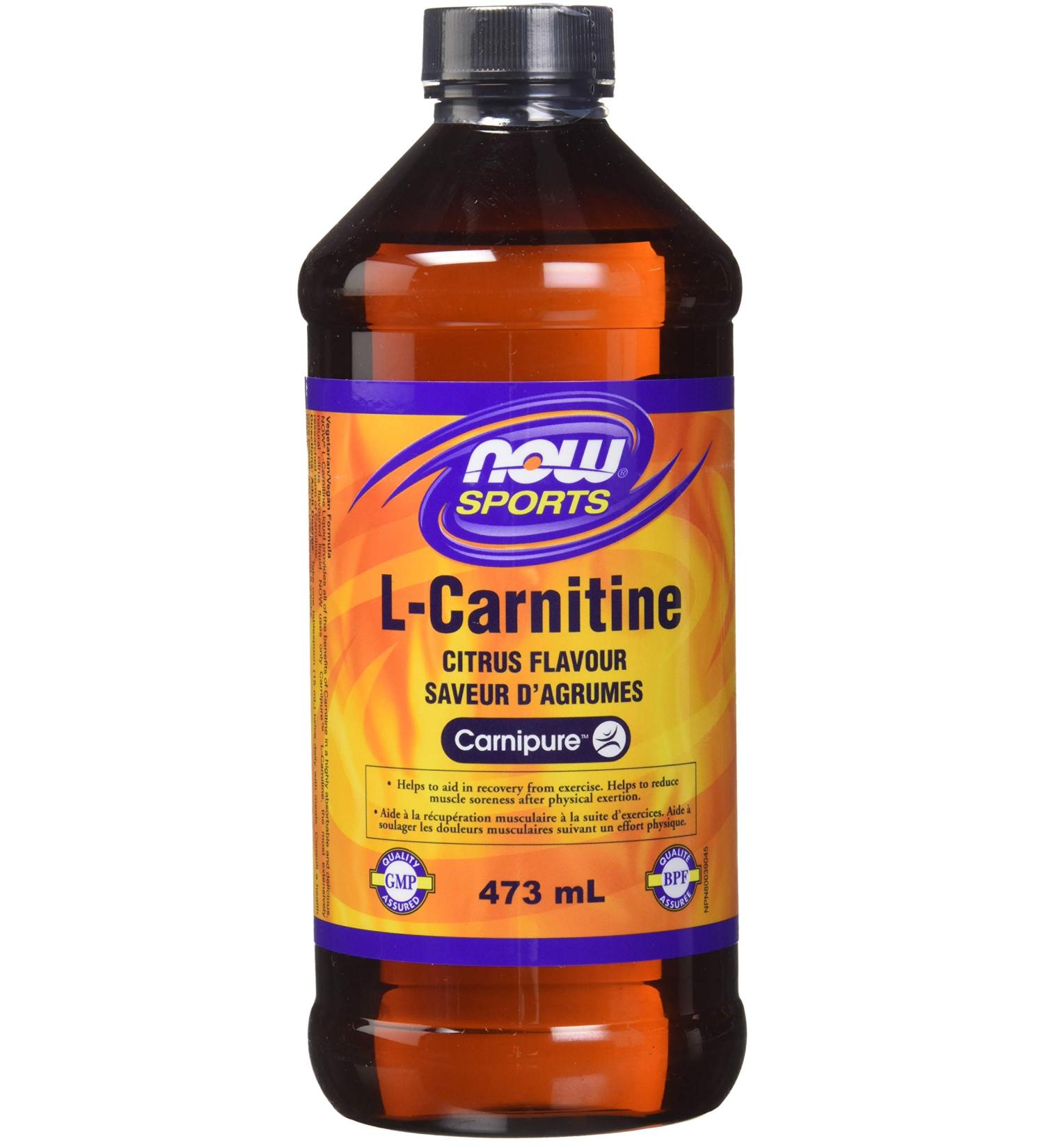 NOW Sports Nutrition L-Carnitine Liquid 1 000 mg Highly Absorbable Citrus 473mL - Buy Online on GoSupps.com