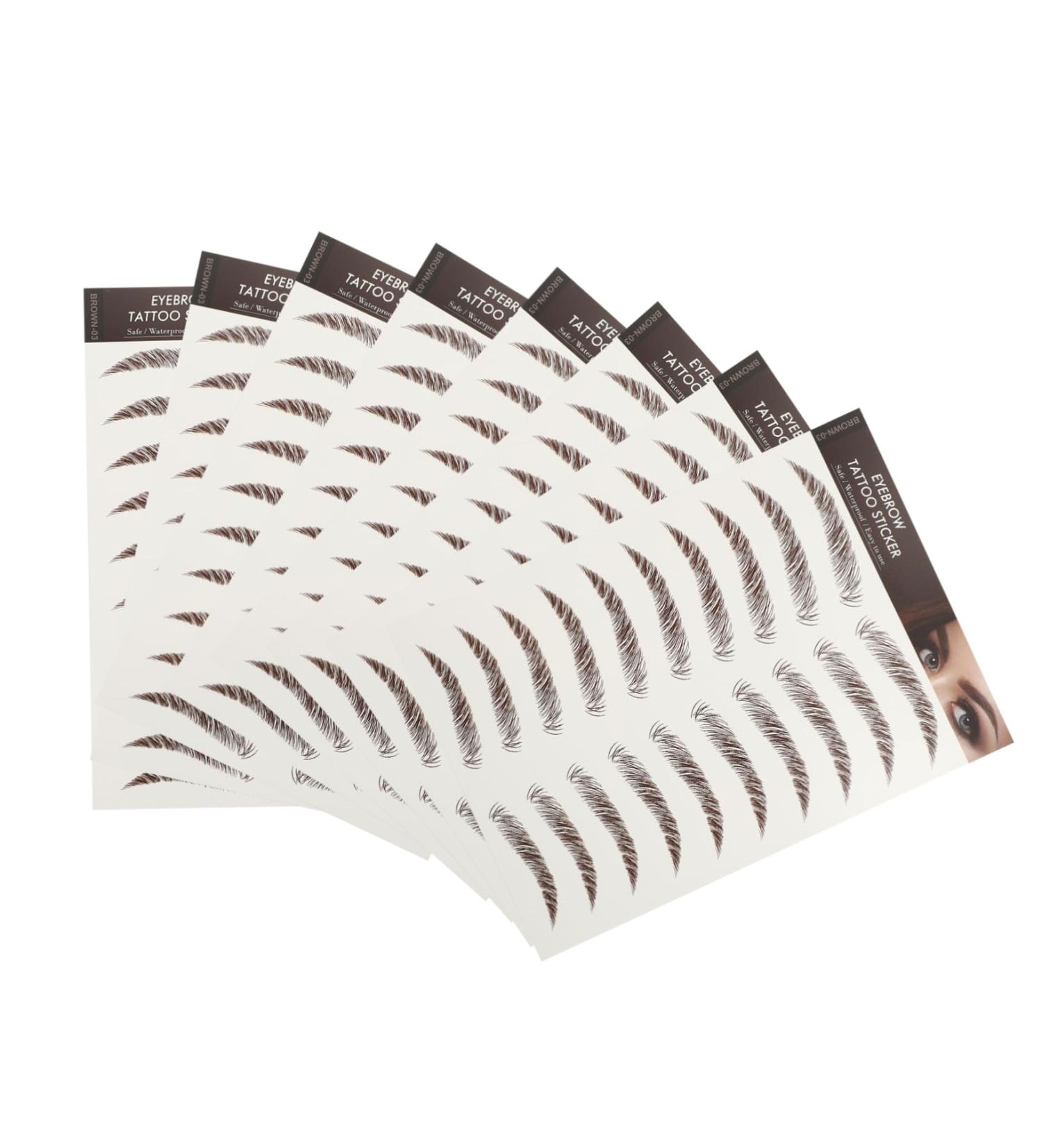 Abaodam 9 Sheets waterproof eyebrow stickers waterproof stickers Artificial Eyebrow Tattoos 6d Makeup Tools - Buy Online on GoSupps.com