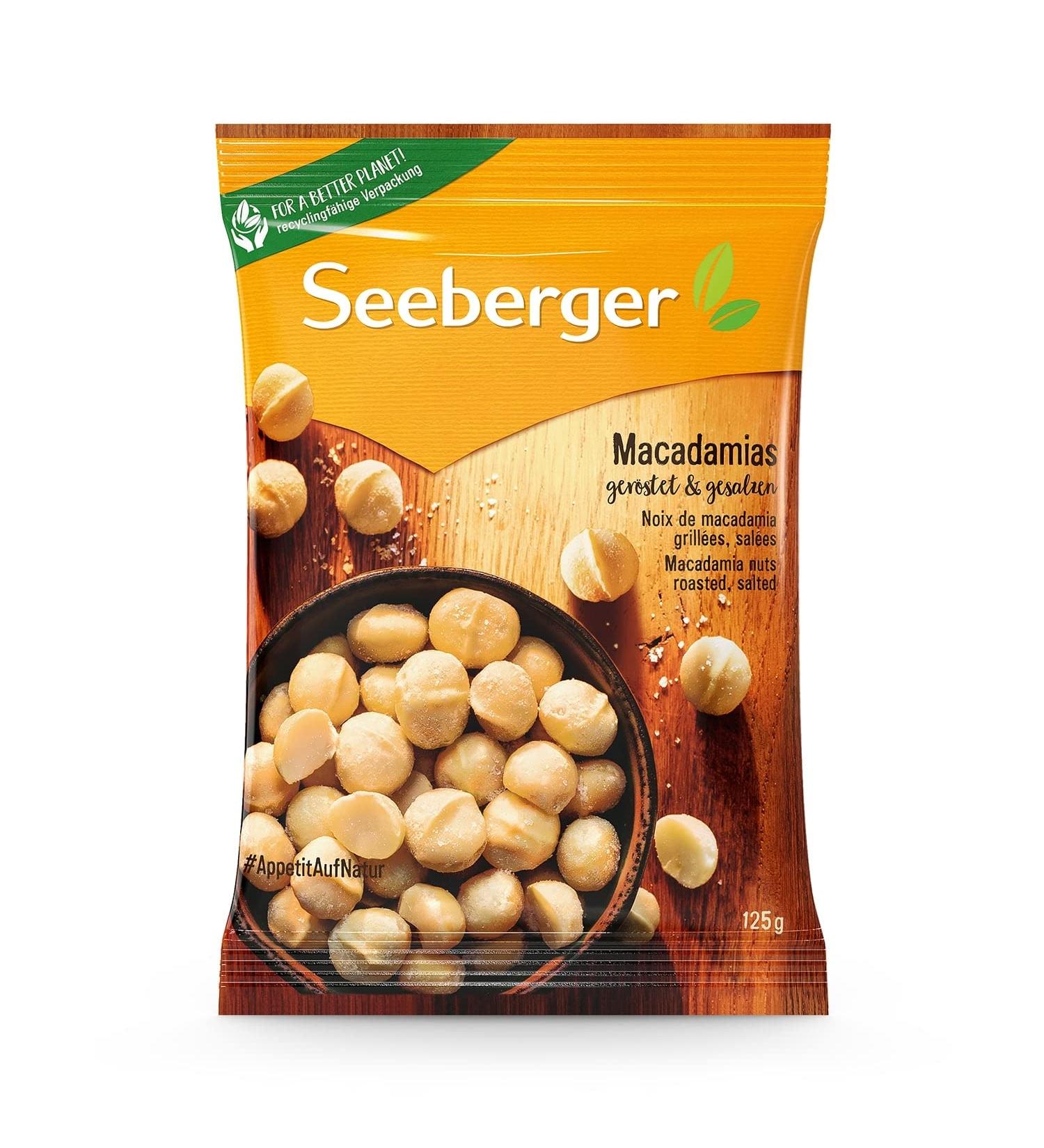 Buy Seeberger Roasted & Salted Macadamia Nuts - 125g | Vegan Intense Flavor Perfect Snack - Buy Online on GoSupps.com
