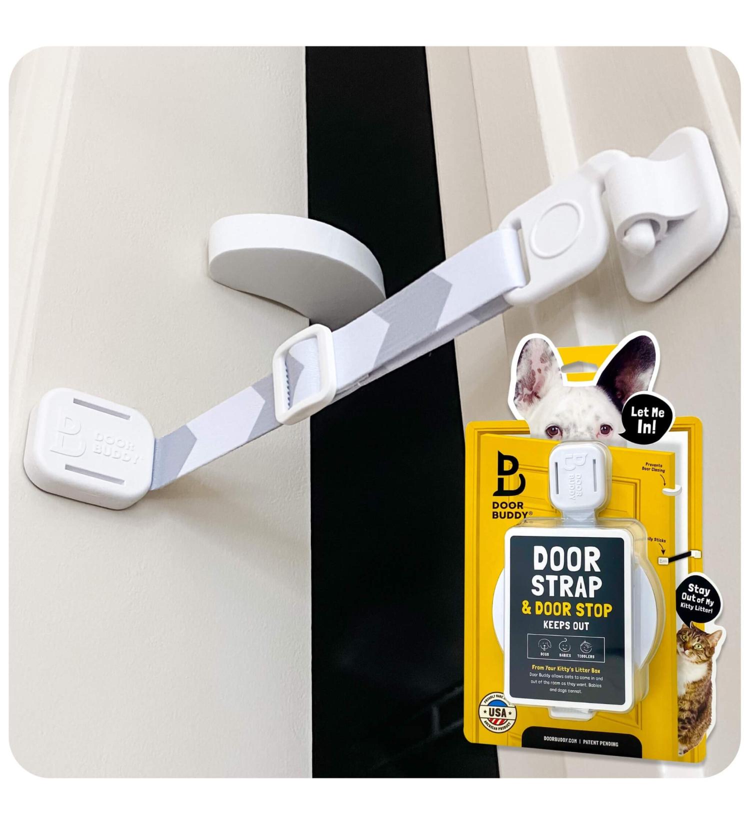 Door Buddy Door Latch Plus Stopper - Cat-Friendly Solution for Litter Box Privacy and Door Safety - Buy Online on GoSupps.com