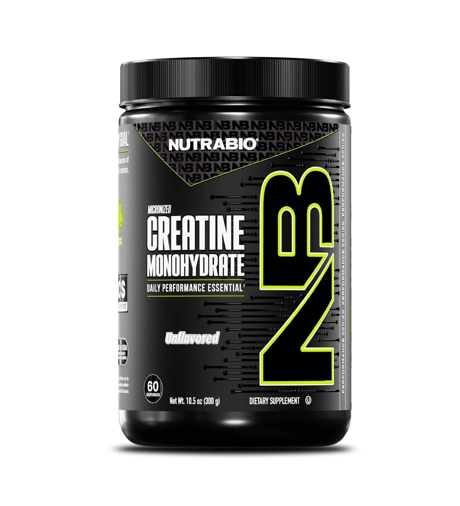 NutraBio Pure Micronized Creatine Monohydrate Powder Supplement, Unflavored, (300 g) - Supports Bulk Muscle Energy, Recovery, and Strength - HPLC Tested Creatine Powder Supplement for Men and Women Unflavored 300g - Buy Online on GoSupps.com