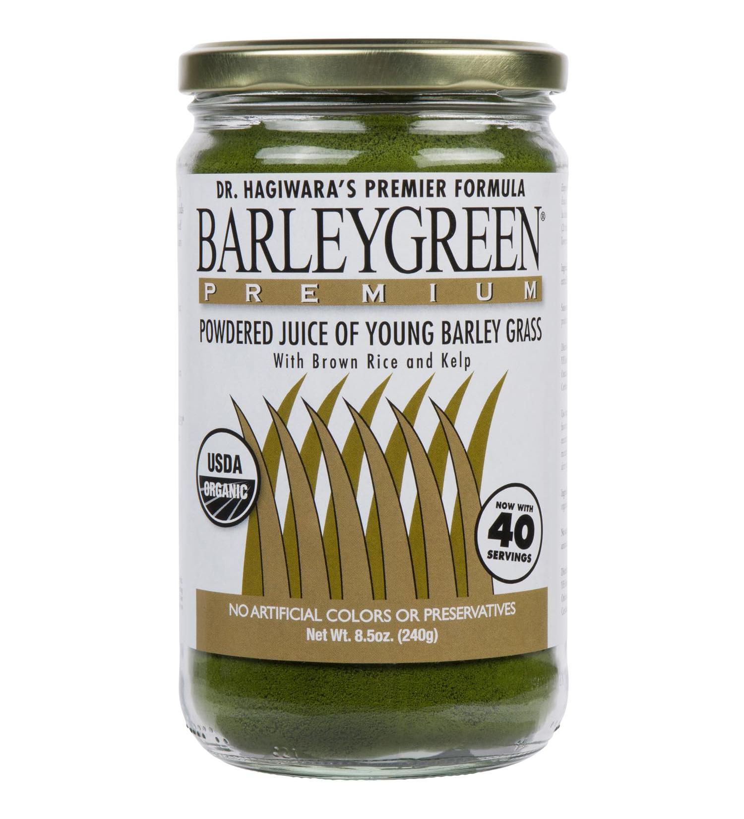 BARLEYGREEN Dr. Hagiwara's Original Premium w/Kelp - Organic Barley Grass Juice Powder 8.5oz (240g) - 40 Servings - Buy Online on GoSupps.com