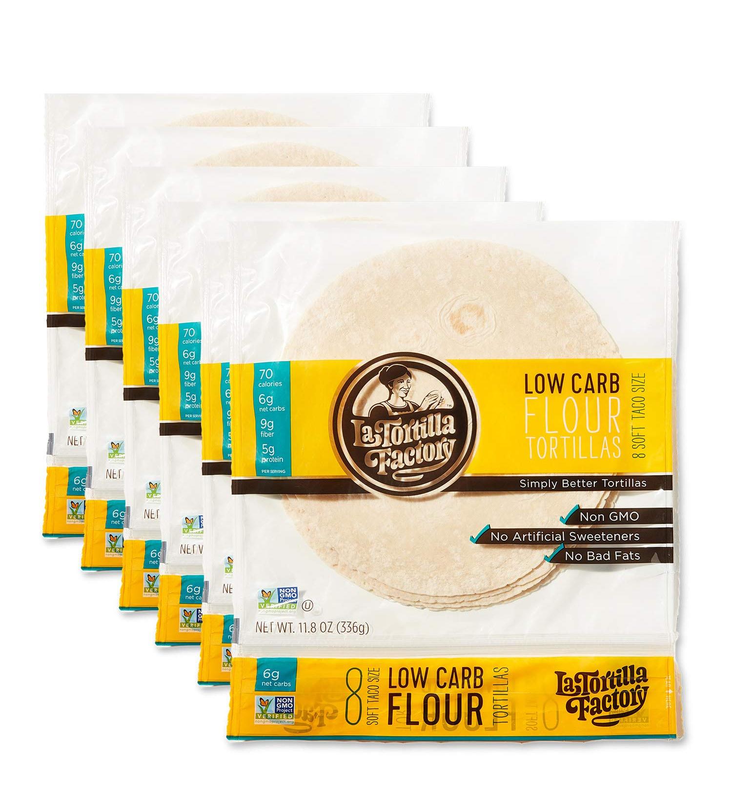 La Tortilla Factory Low Carb Flour Tortillas  Soft Taco Size  8-Count  6 Packages Low Carb Flour/Soft Taco - Buy Online on GoSupps.com