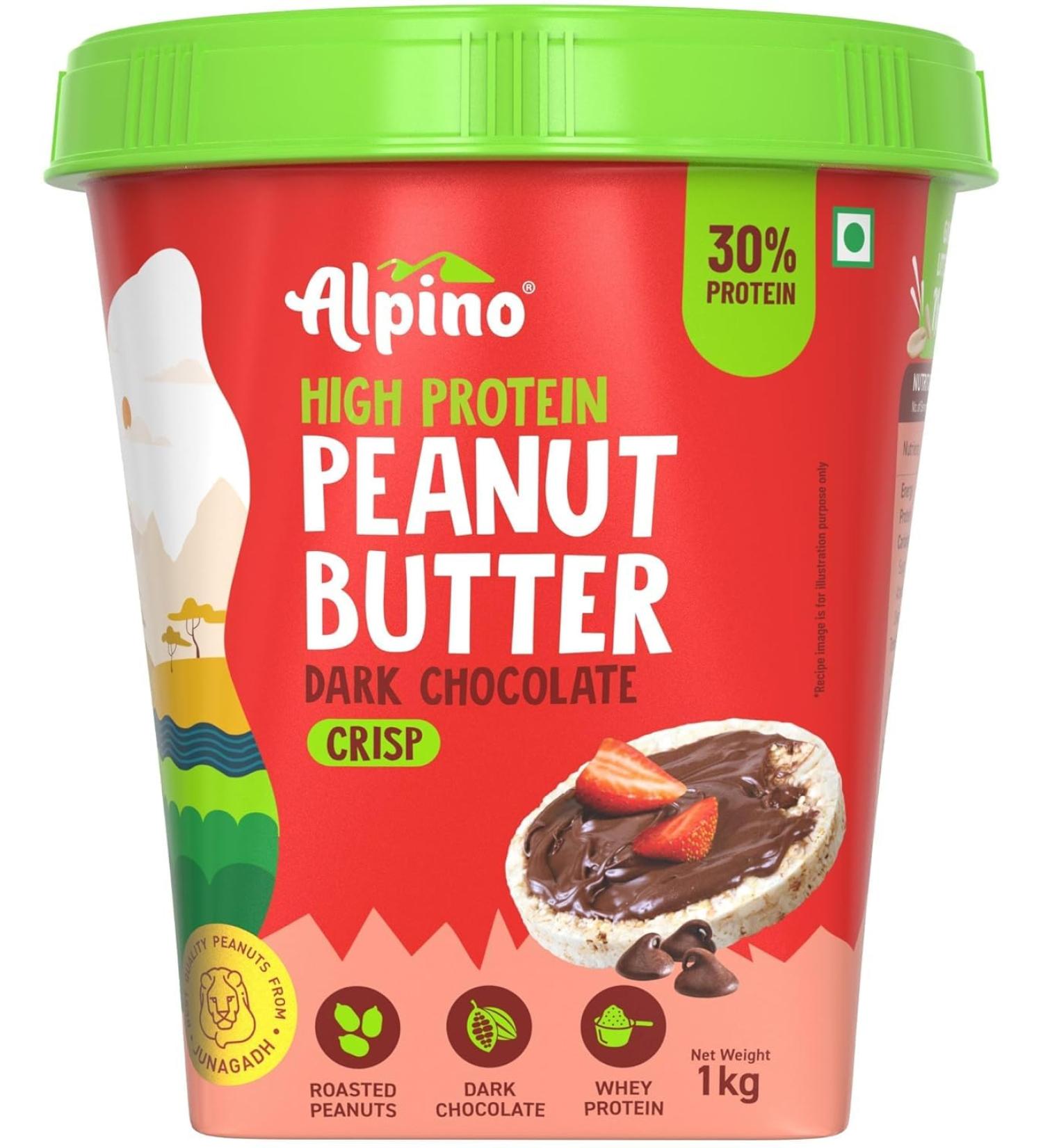 ALPI NO High Protein Dark Chocolate Peanut Butter Crisp 1kg - Roasted Peanuts Dark Chocolate Whey Protein & Pea Protein 30g Protein Gluten Free - High Protein Peanut Butter Crispy - Buy Online on GoSupps.com