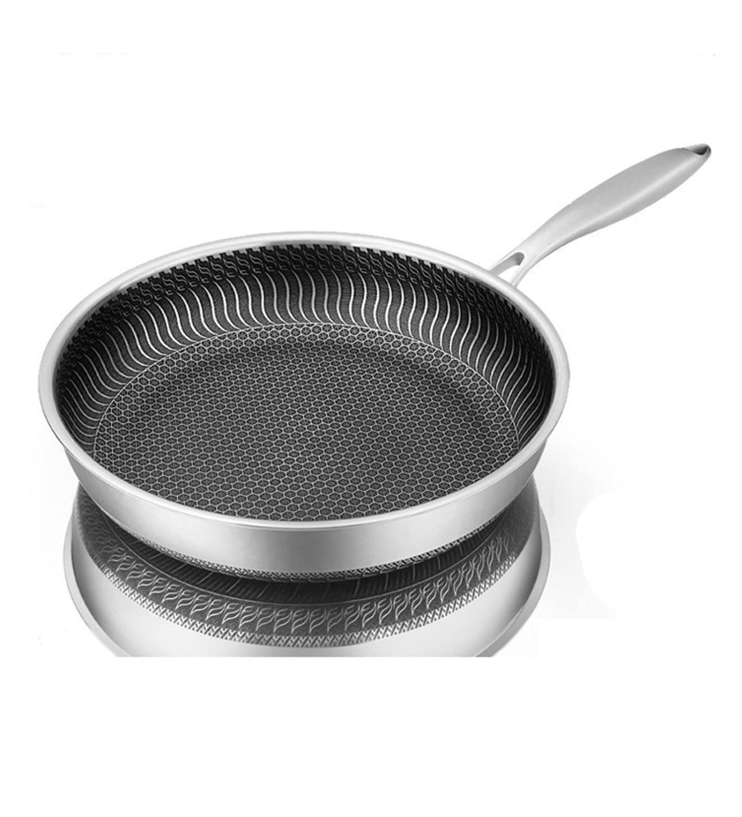 SKINII Pan Stainless Steel Nonstick Pans Cooking Pots Utensils Cookware Set for Kitchen Accessories Skillet Frying Induction Deep Fryer Wok - Buy Online on GoSupps.com