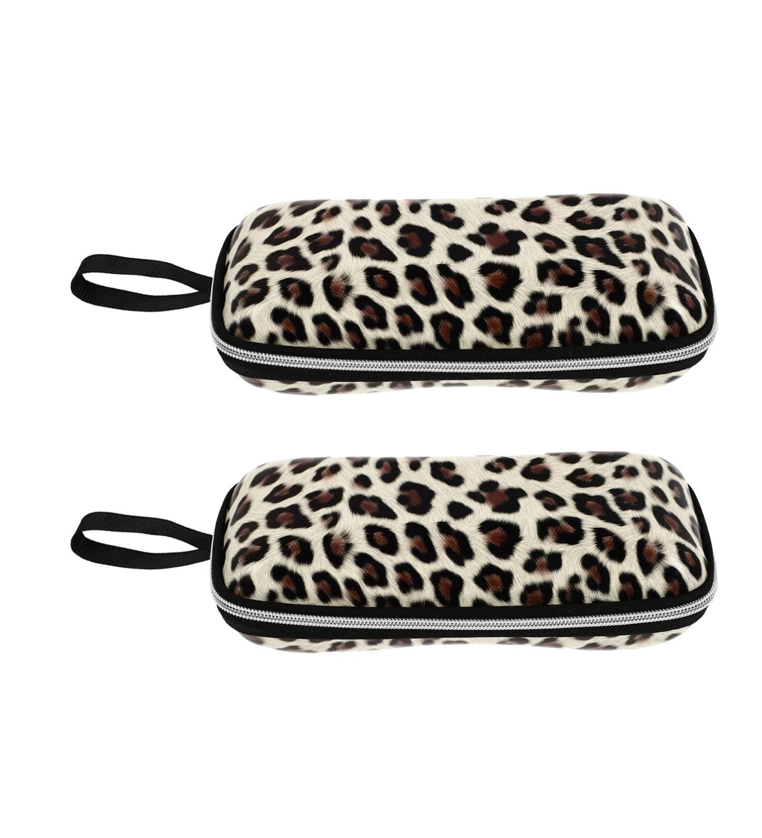 Milists 2-Pack Leopard Leather Sunglasses Case - Portable & Lightweight Unisex Reading Glasses Holder - Buy Online on GoSupps.com