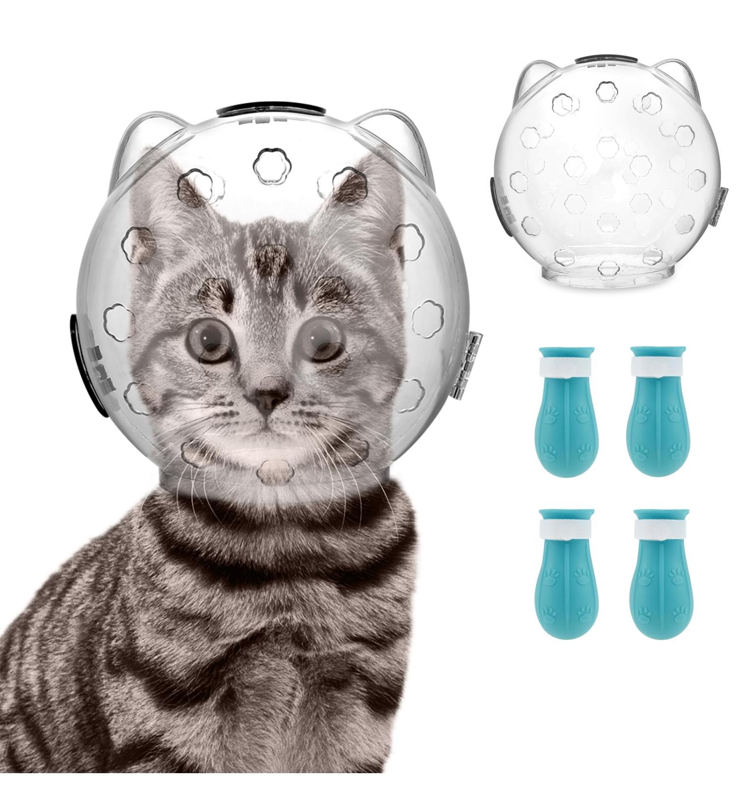 Abizarch Cat Muzzle for Grooming Breathable Bathing Cat Anti Bite Ear Muzzles Adjustable Cat Anti-Scratch Foot Cover for Bathing Shaving Pet Tools small for cat 5-10 pounds - Buy Online on GoSupps.com