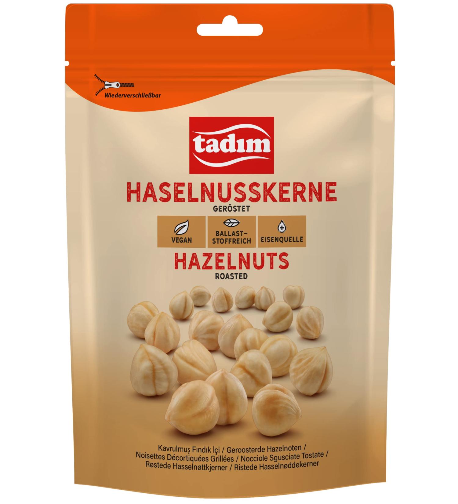 TADIM hazelnut kernels | Roasted and unsalted | 10 packs in a box (10 x 150 g)