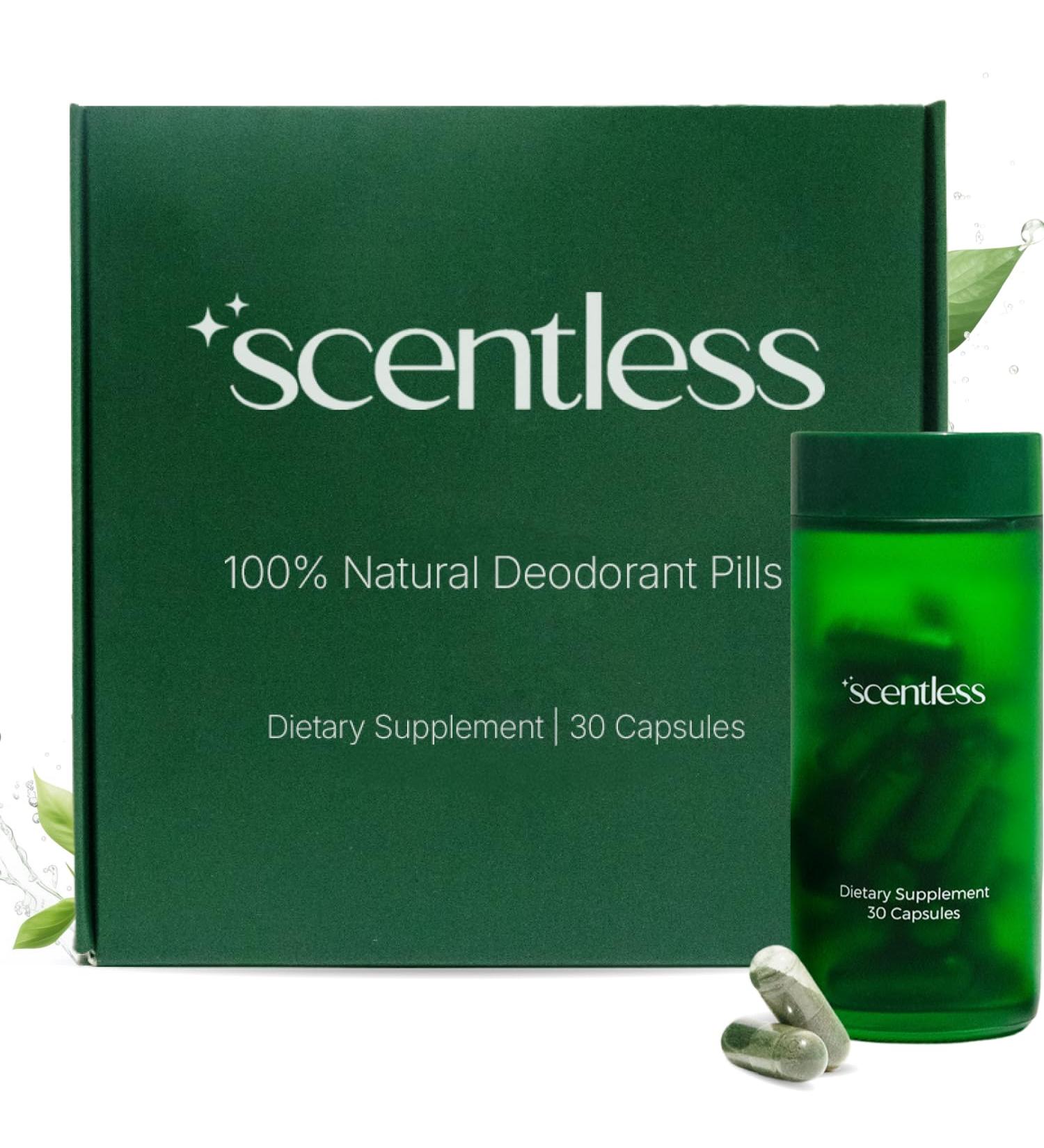 Scentless Internal Deodorant Mint, Parsley & Chlorophyll Capsules for Body Odor Aluminum-Free Body Deodorizing Supplement Odor Control Natural Deodorant Body Deodorizing Capsules 30 Count - Buy Online on GoSupps.com