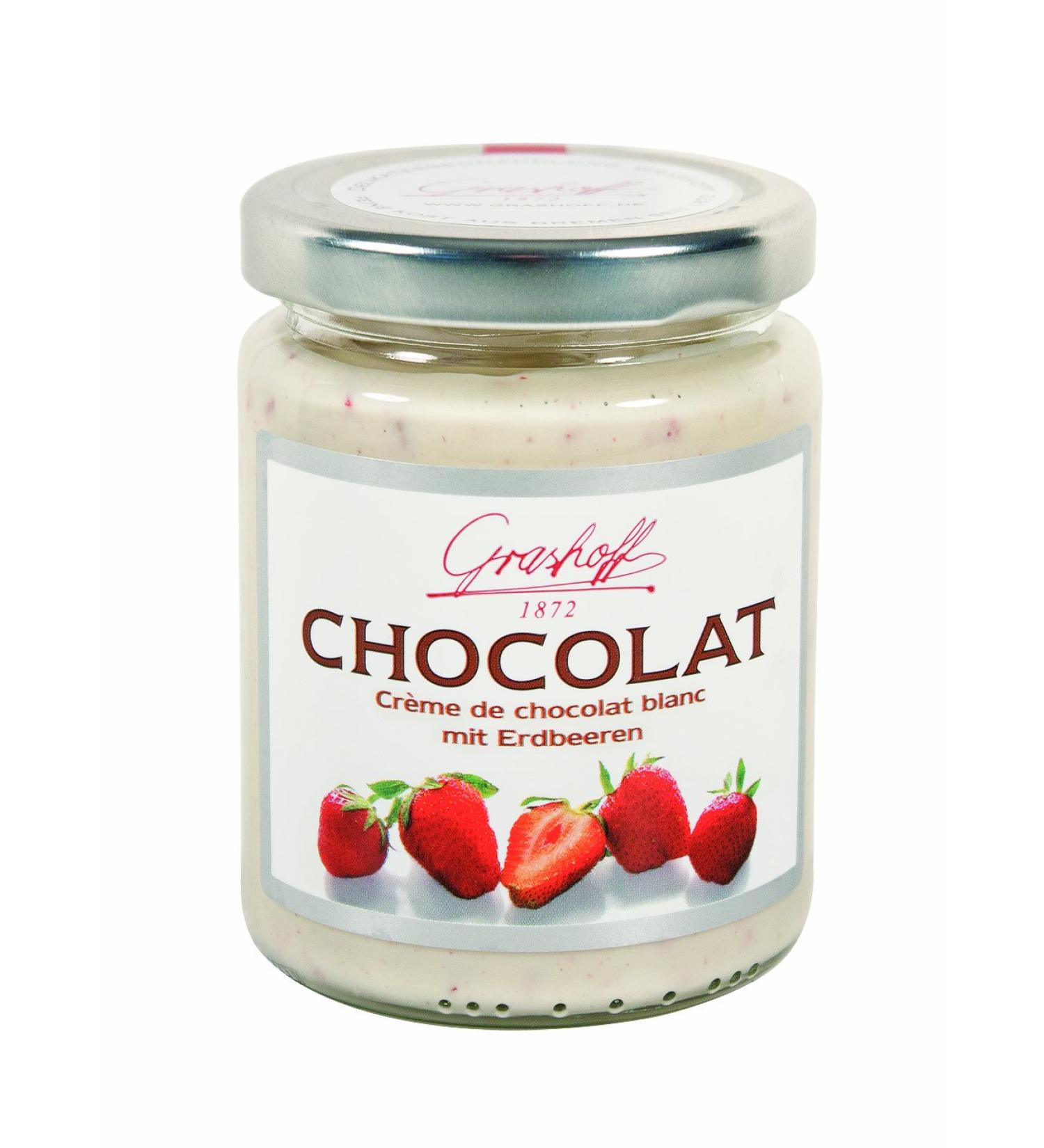 Grashoff 3 x 250g White Chocolate Cream with Dried Strawberry Pieces