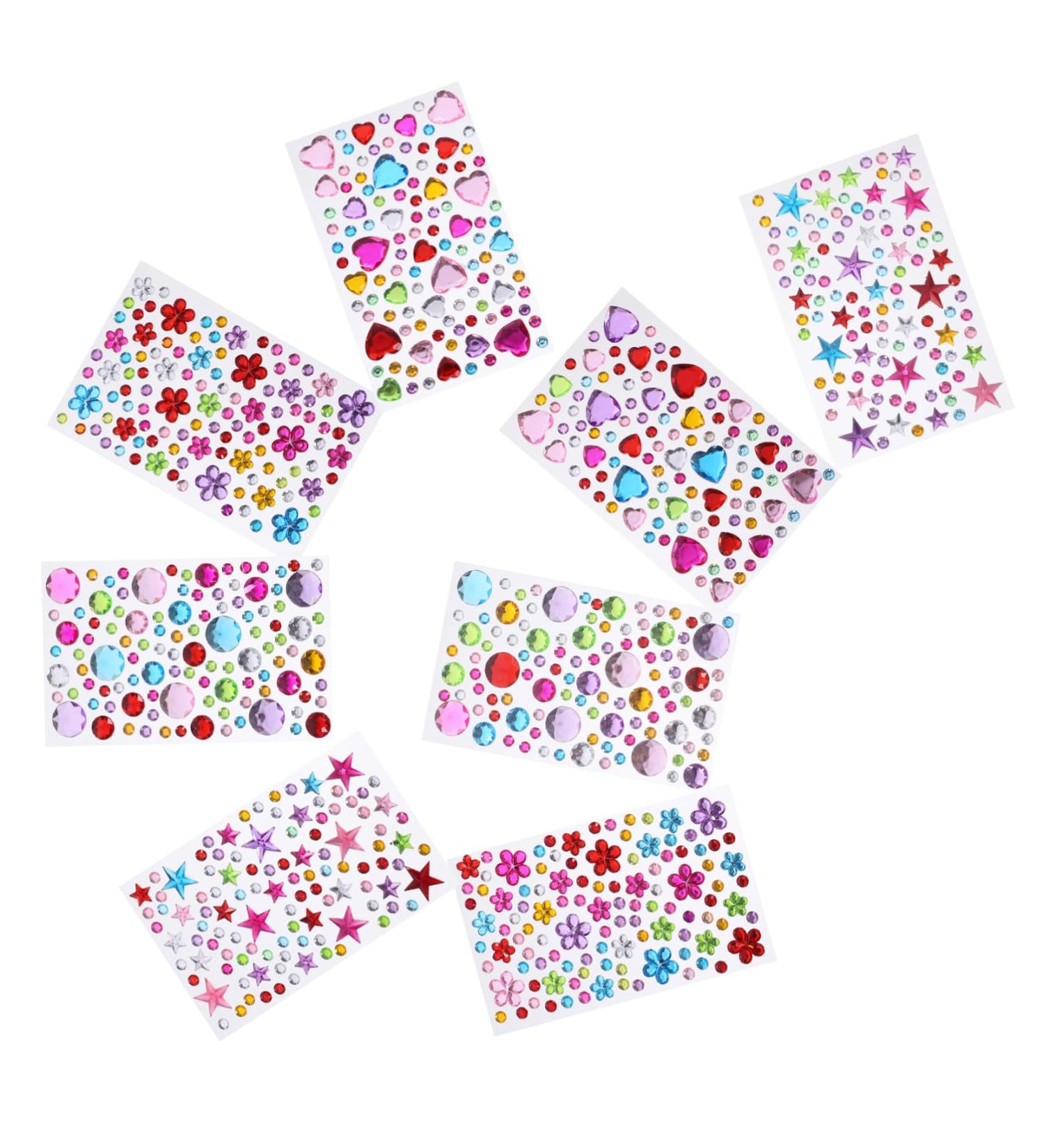 SEWACC 8 Sheets Acrylic Sticker Face Gems & Nail Jewelry - Rhinestones for Makeup & Festival Fun - Buy Online on GoSupps.com